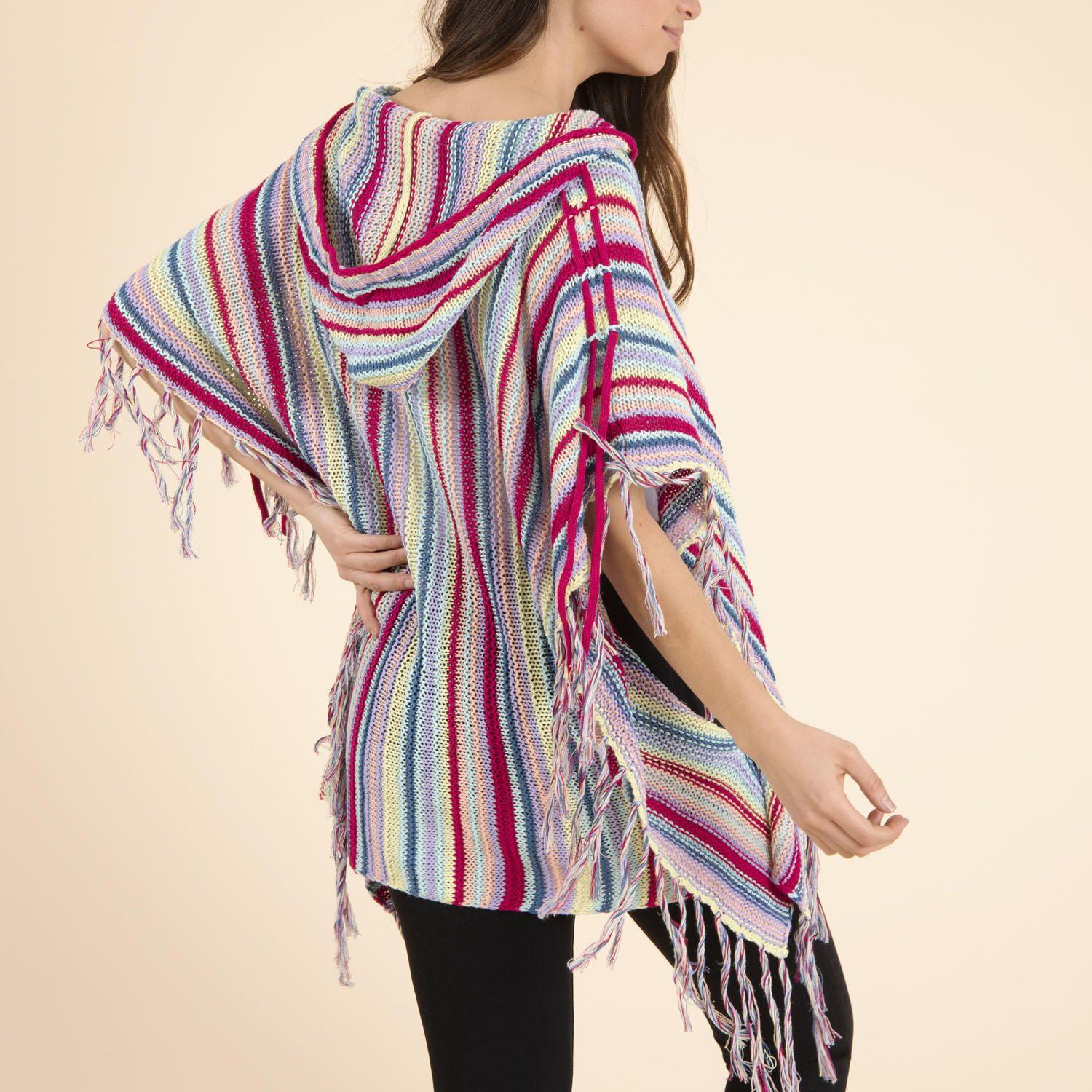 Poncho Mujer Kiribati Morado-3