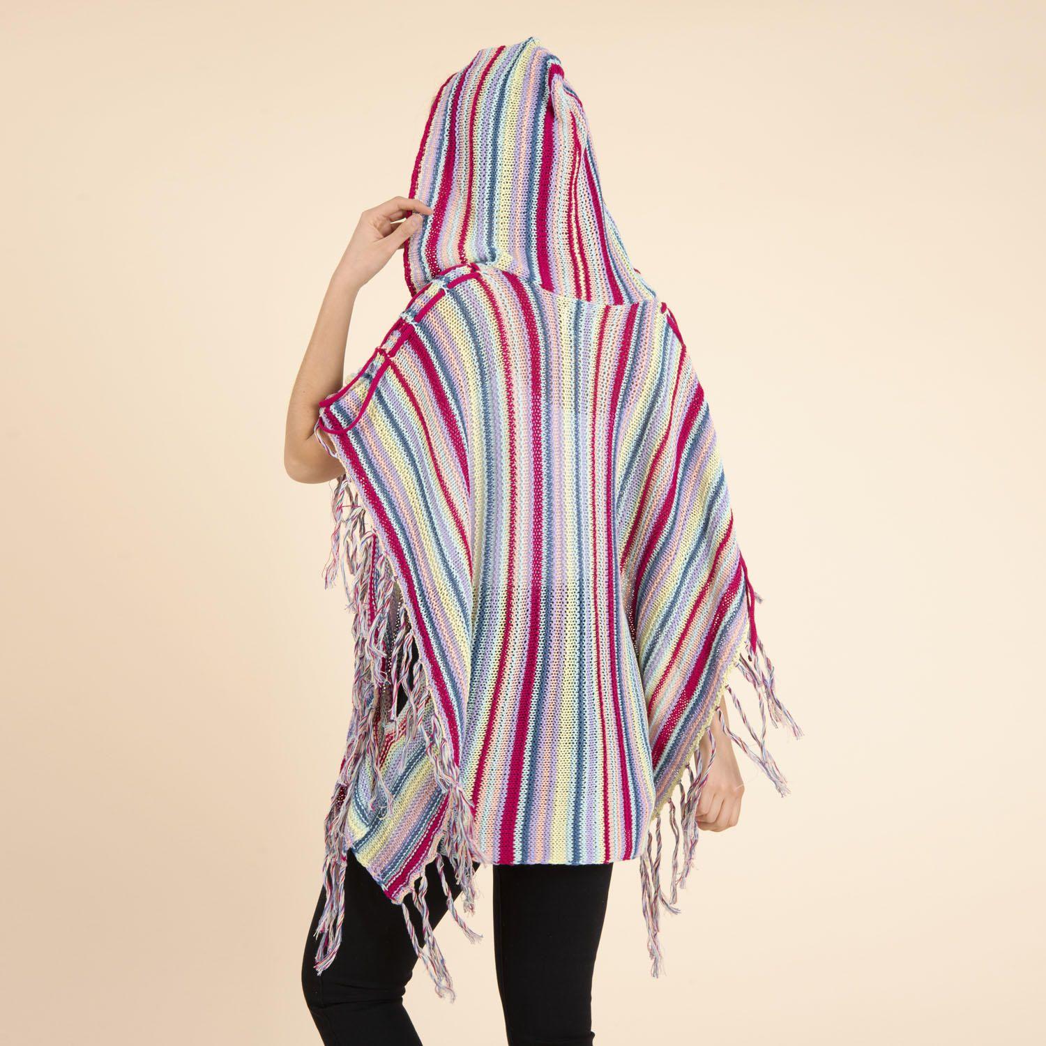 Poncho Mujer Kiribati Morado-4