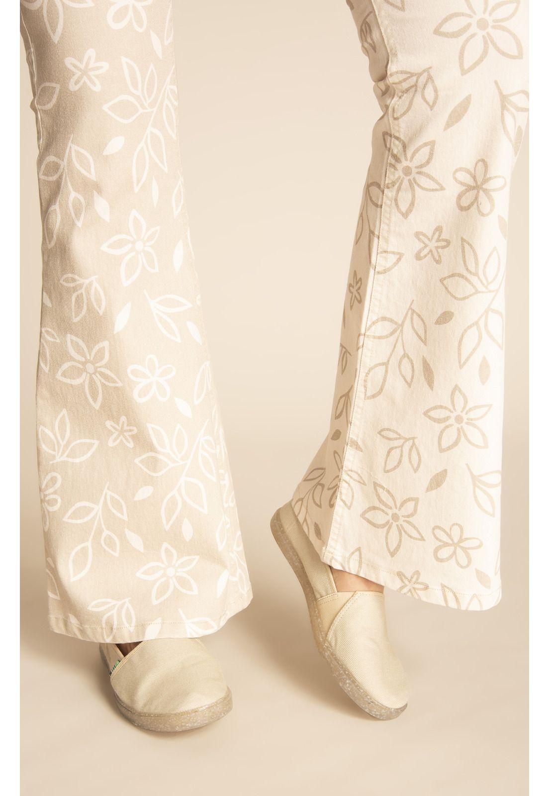 Pantalón Mujer Flora Blanco-4