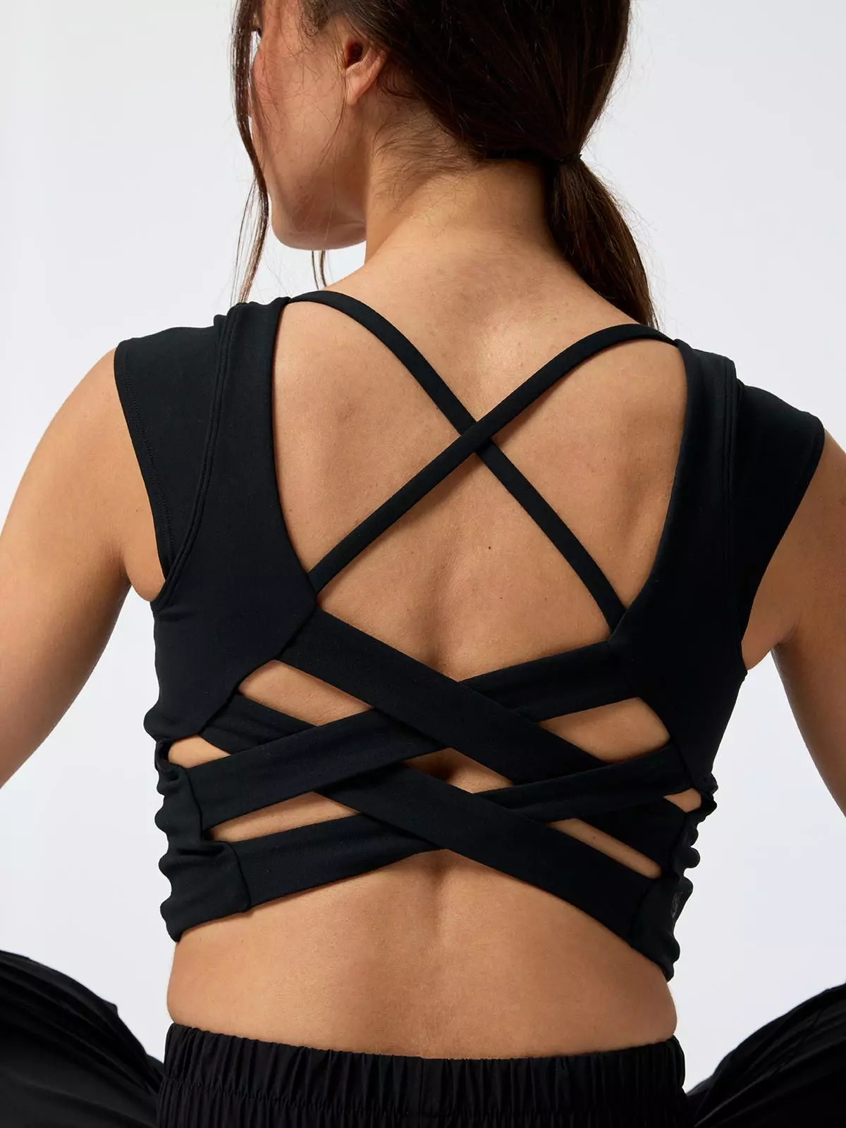 Peto Crop Fay Aloe Negro Mujer-3