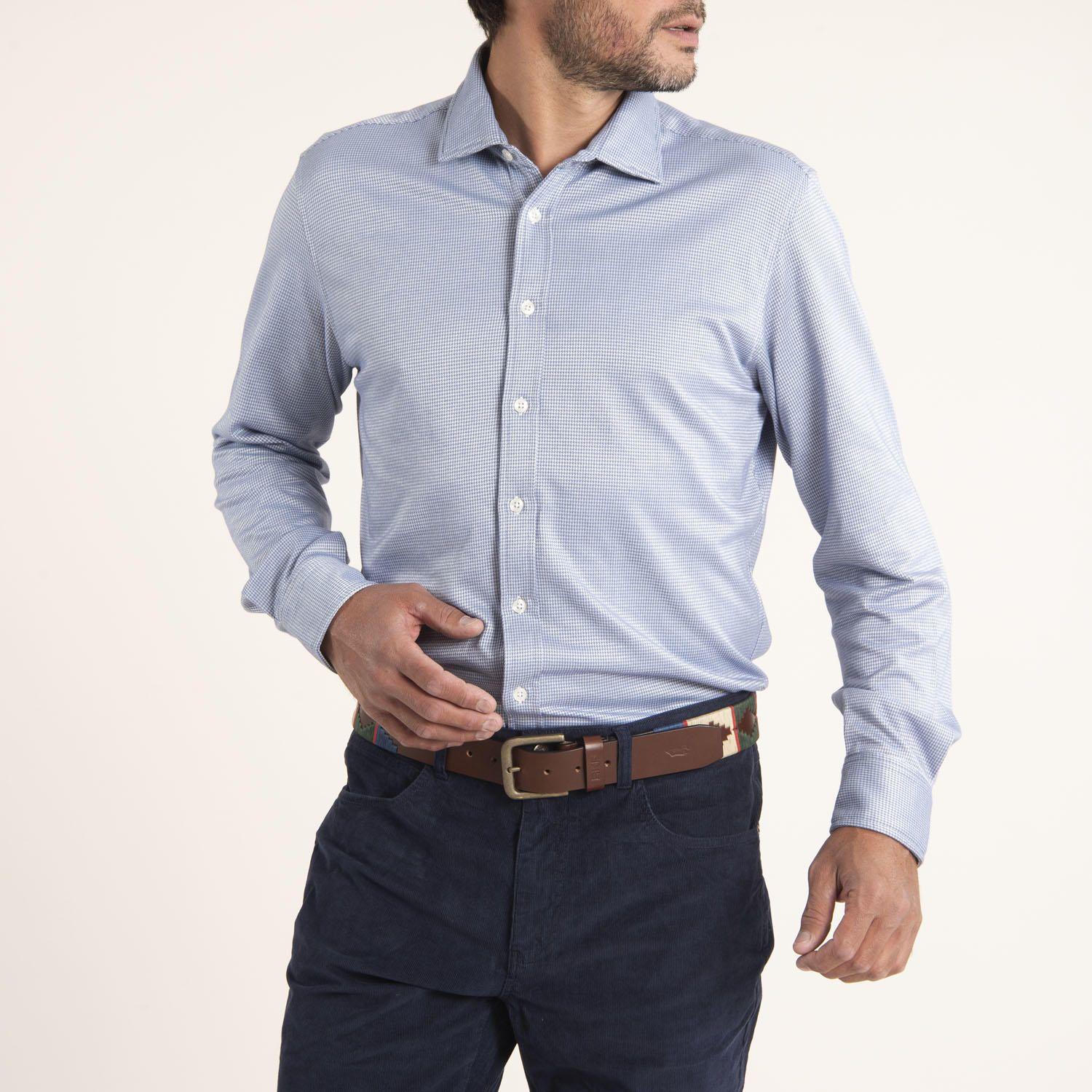 Camisa Hombre Soft Celeste-2