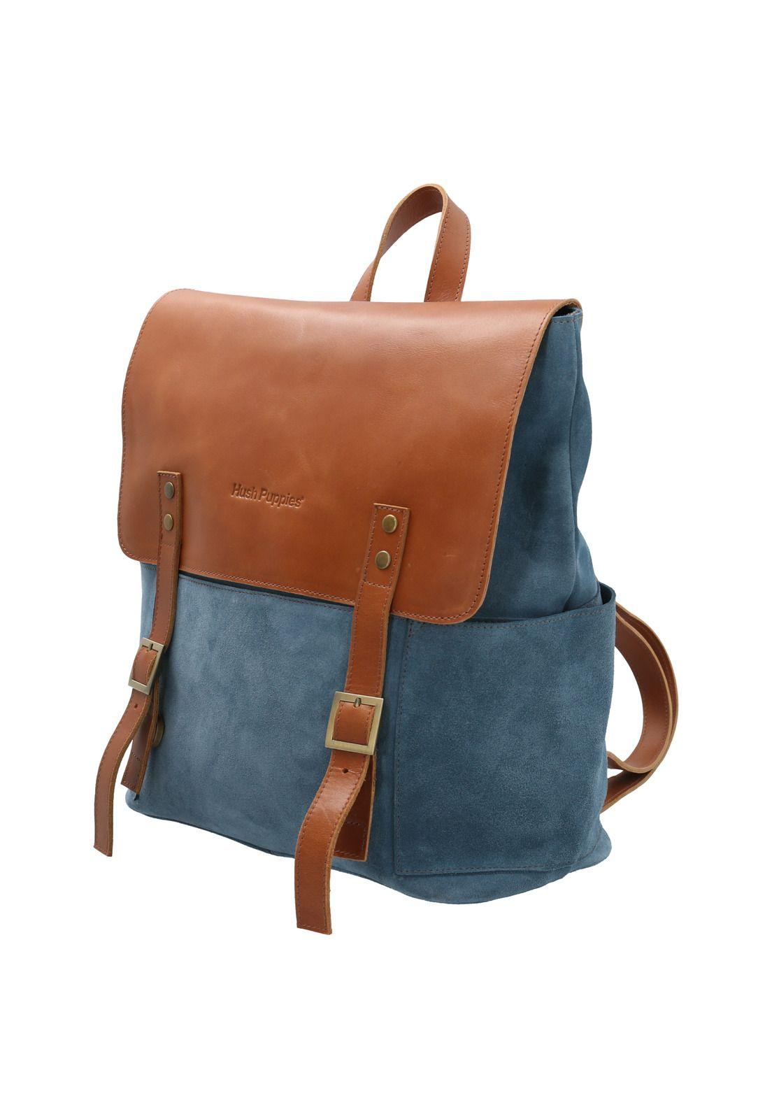 Mochila Cuero Mujer Bryce Back Azul-1