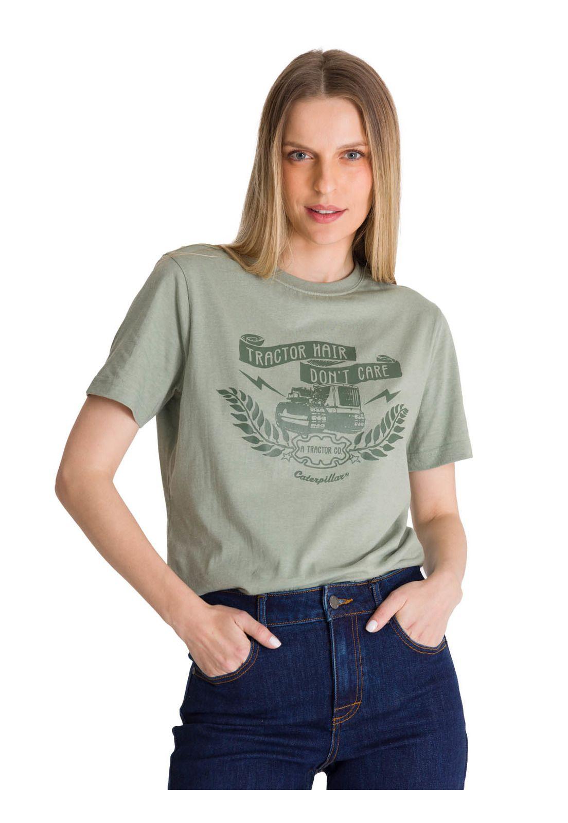 Polera Manga Corta Mujer Diseño Tractor Verde-3