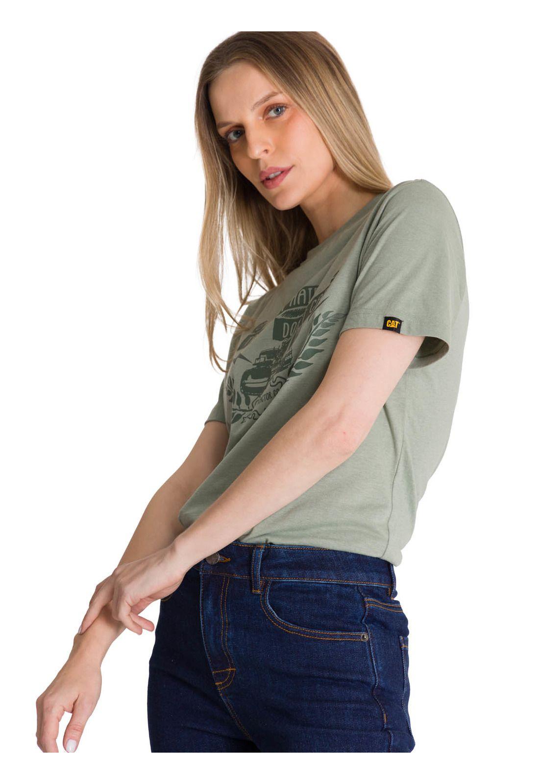 Polera Manga Corta Mujer Diseño Tractor Verde-4