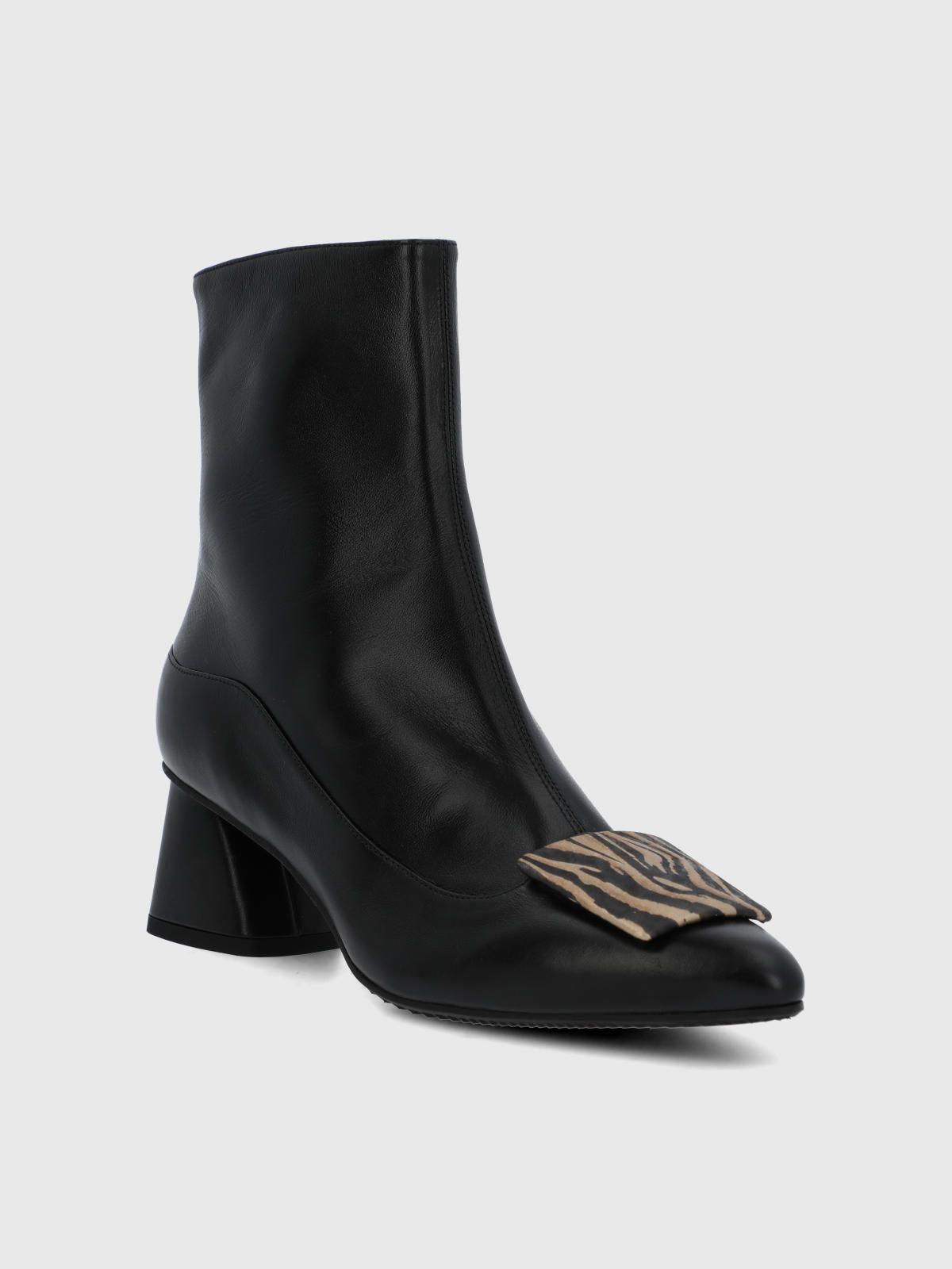 Botin Brunate Cuero Mujer Bertani Negro-1