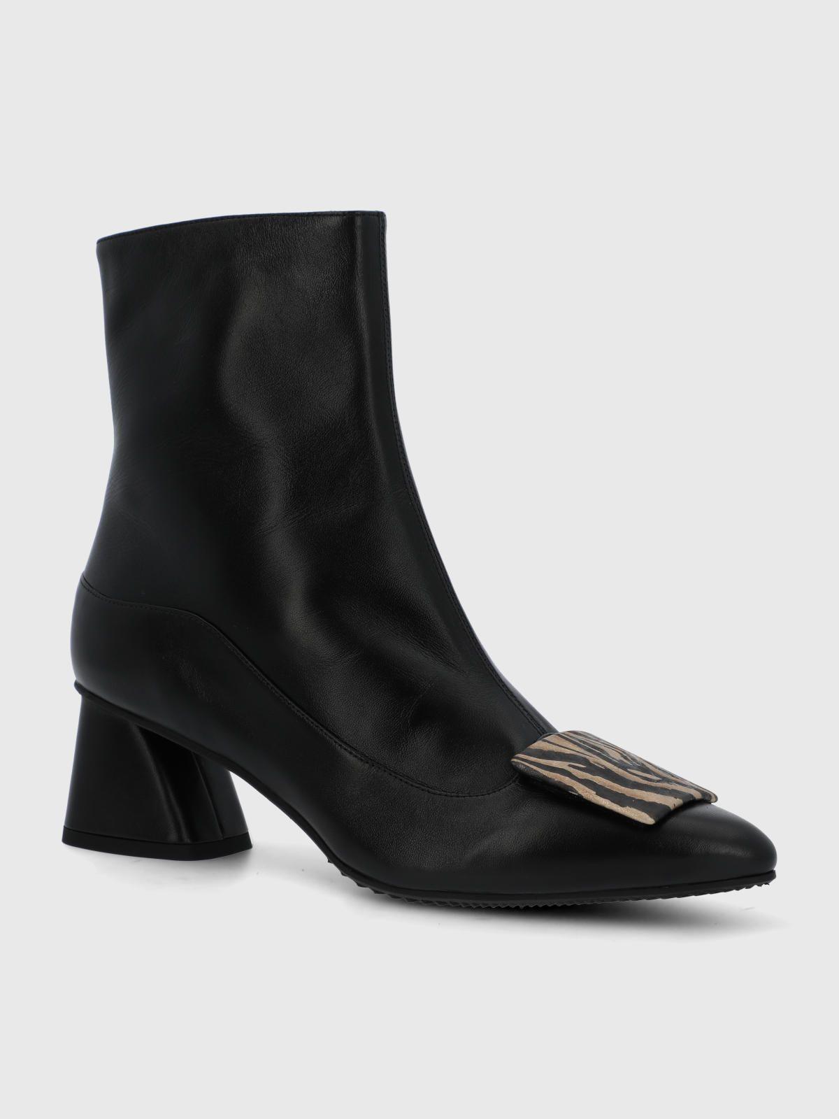 Botin Brunate Cuero Mujer Bertani Negro-0