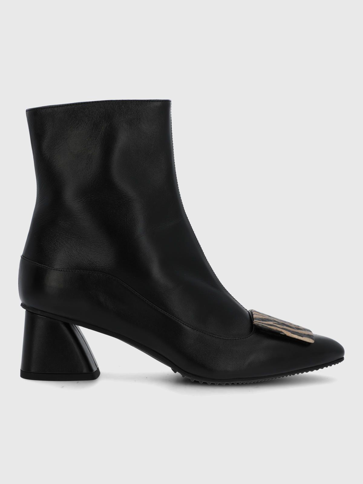 Botin Brunate Cuero Mujer Bertani Negro-3