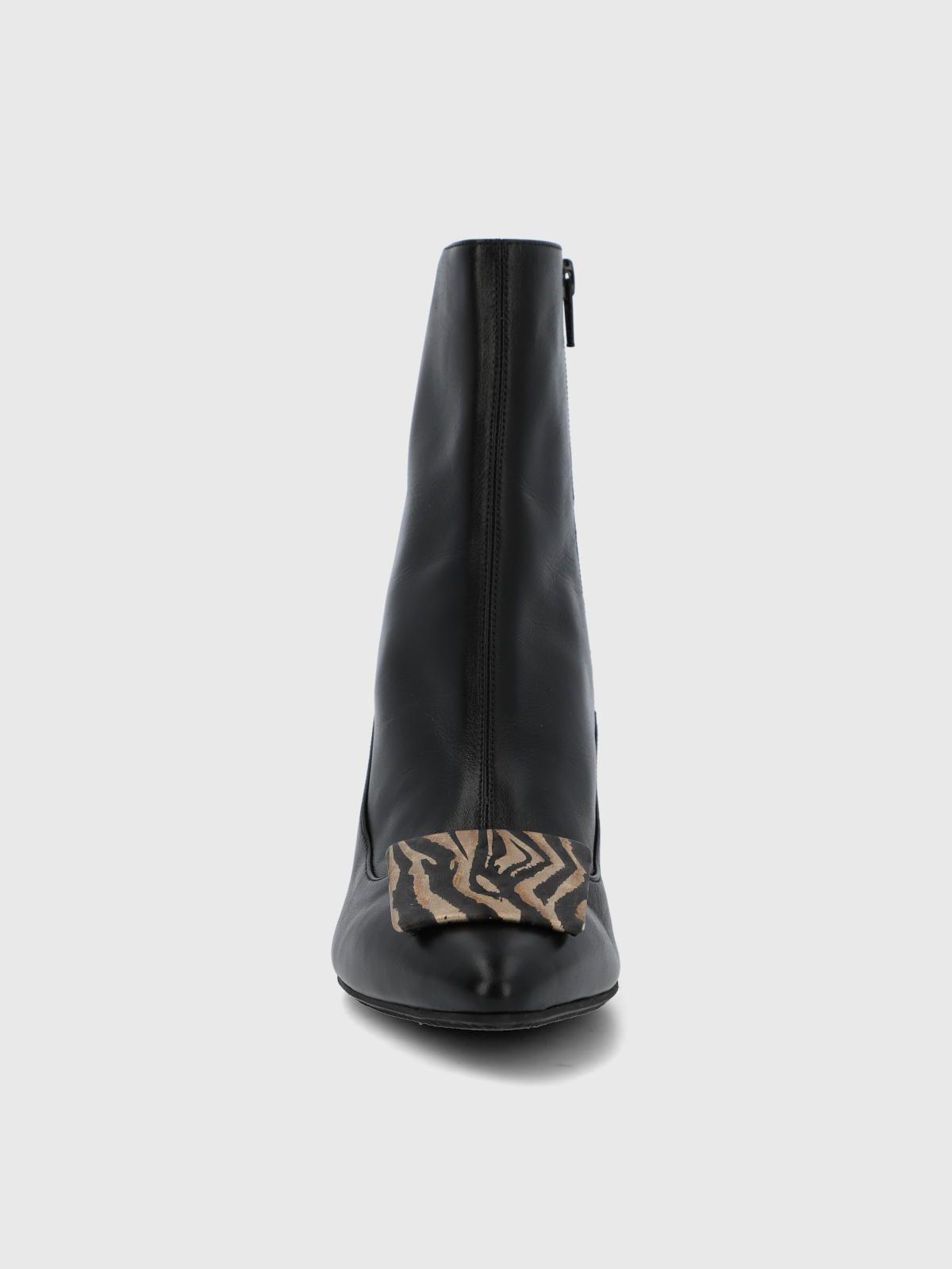 Botin Brunate Cuero Mujer Bertani Negro-4