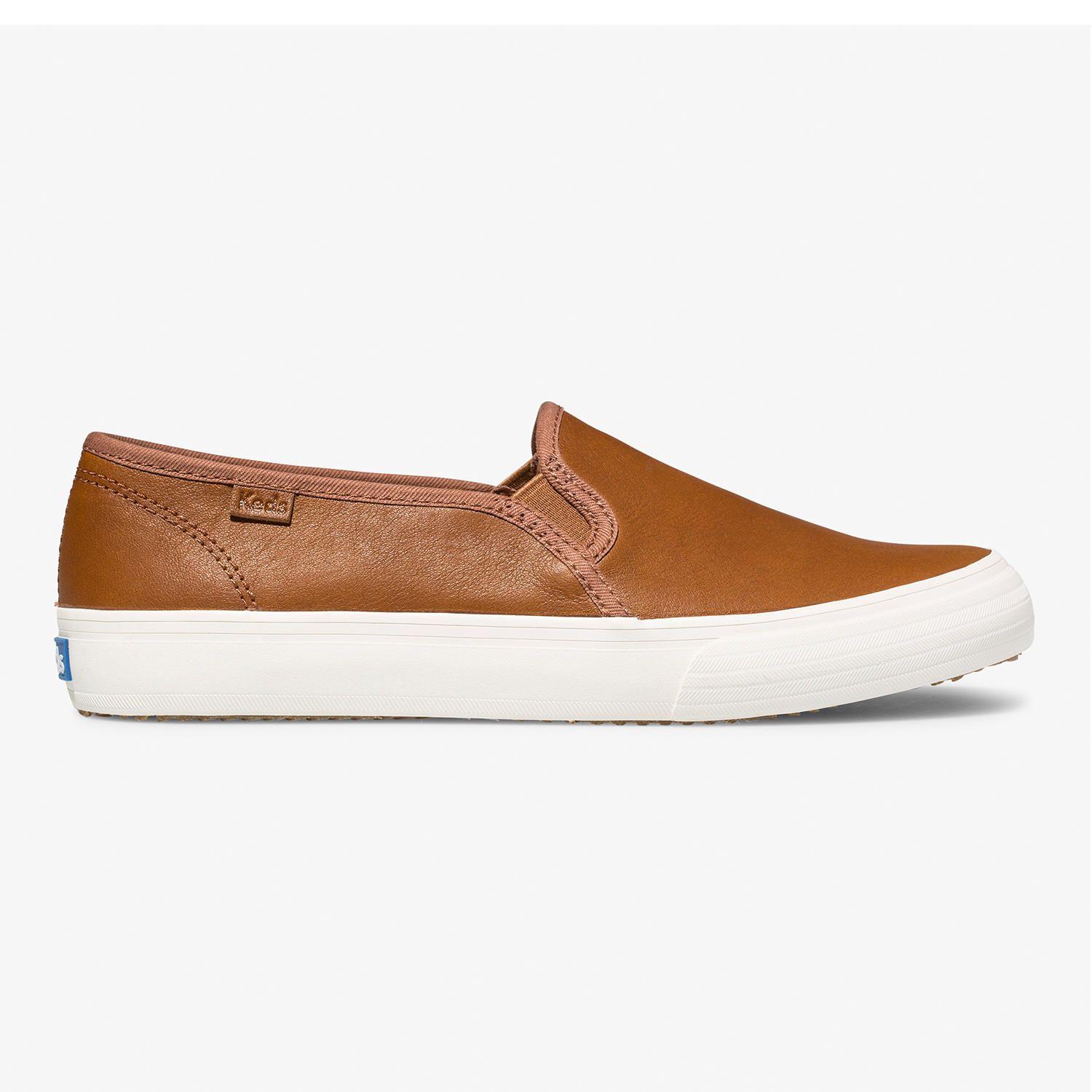 Slip On Cuero Mujer Double Decker Cafe-0