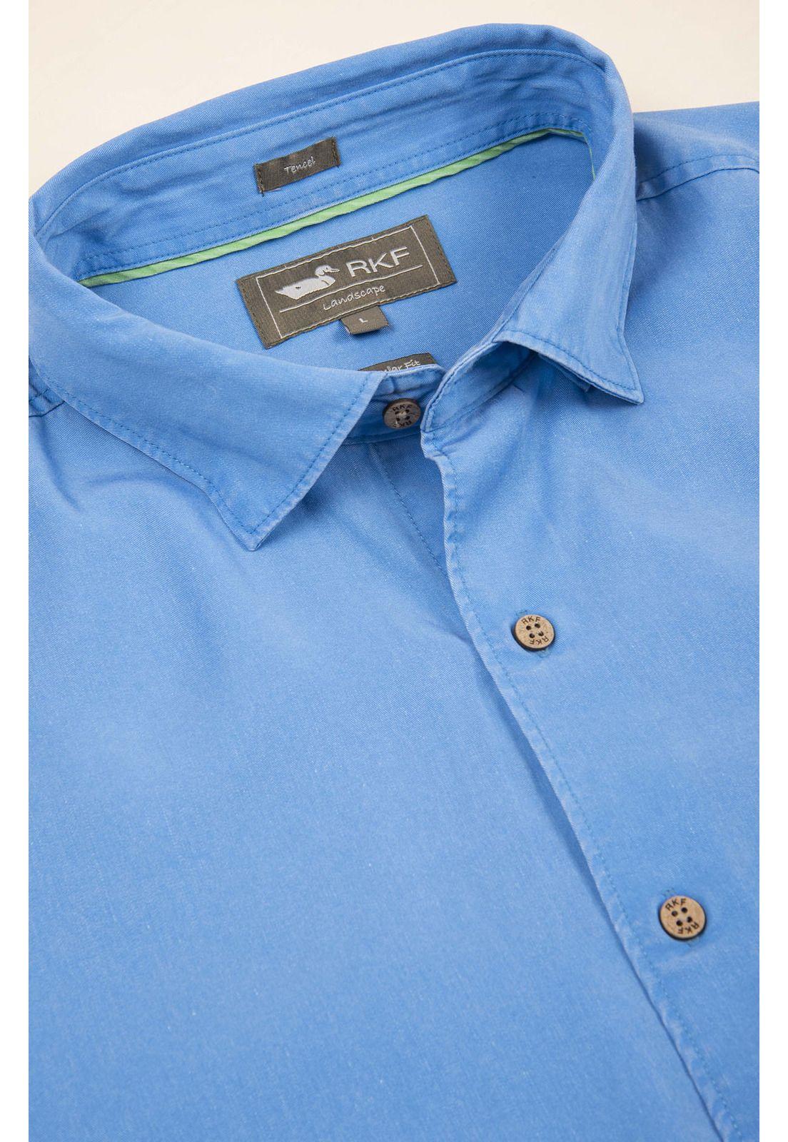Camisa Tencel Hombre Weekend Celeste-1
