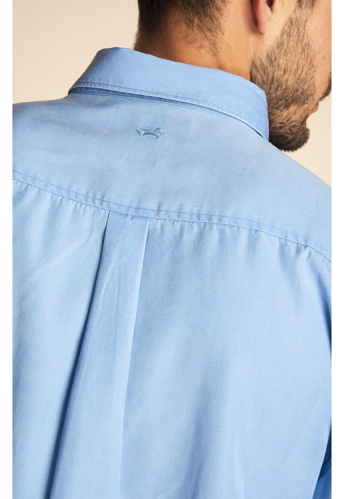 Camisa Tencel Hombre Weekend Celeste-4