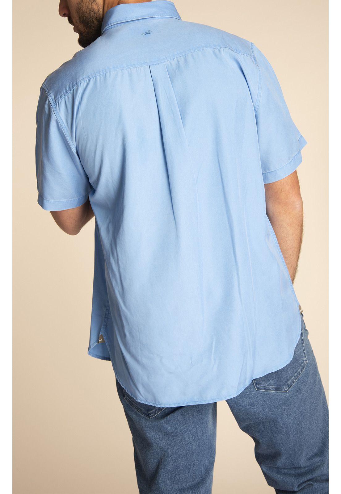 Camisa Tencel Hombre Weekend Celeste-6