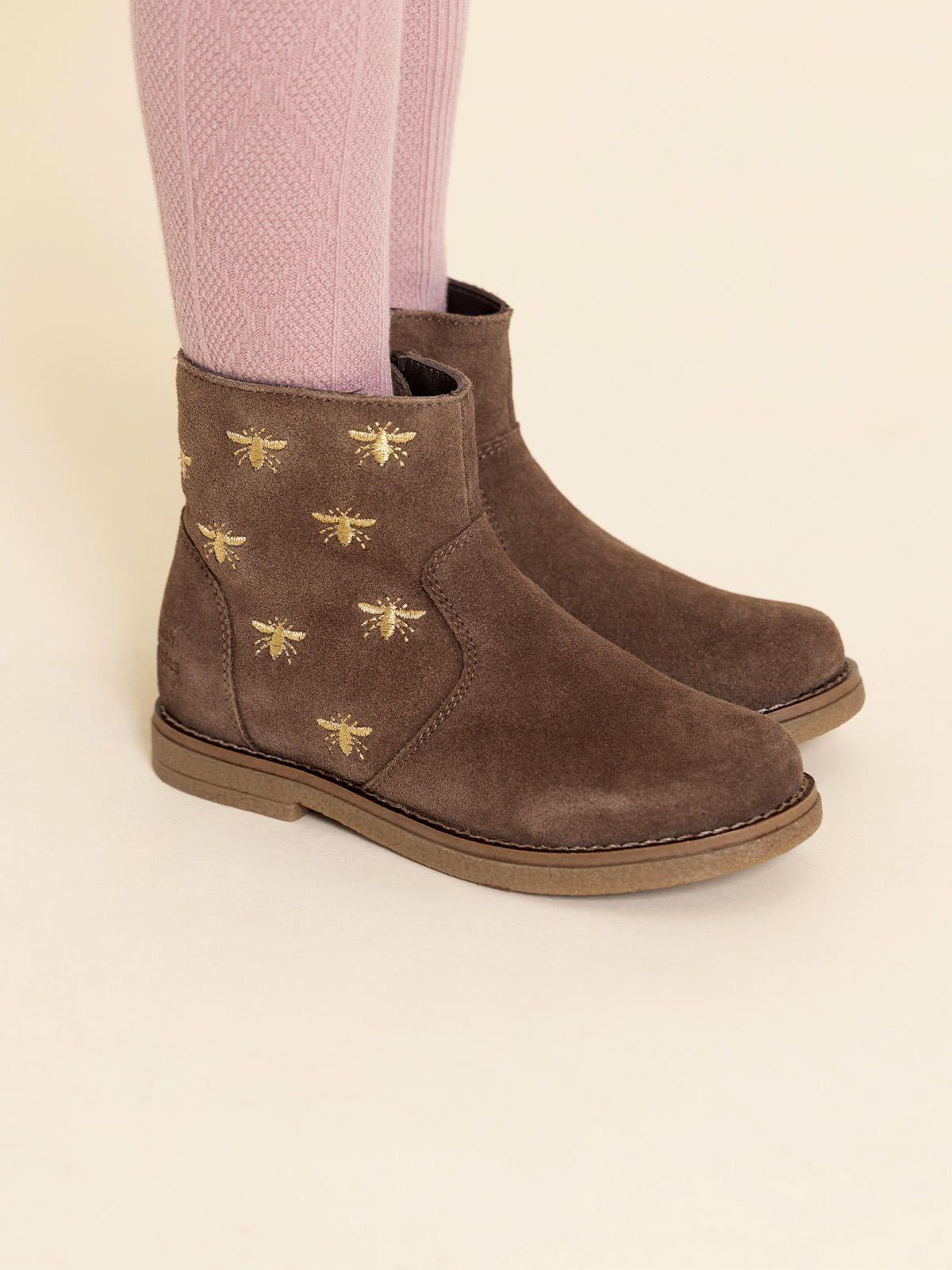 Botin Cuero Holland Niña Café-1