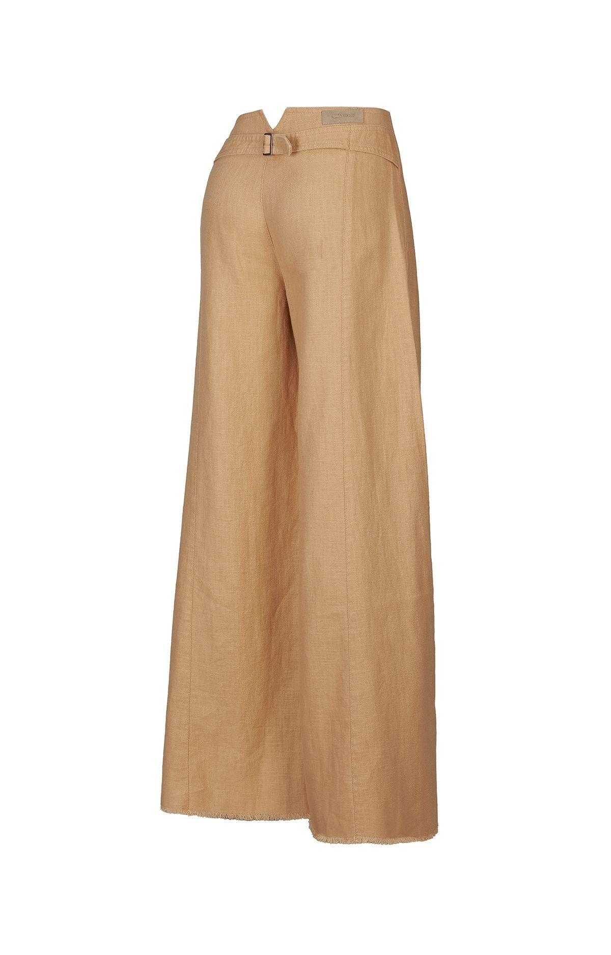 Pantalón Lino Orgánico Mujer Vascalin Café-1