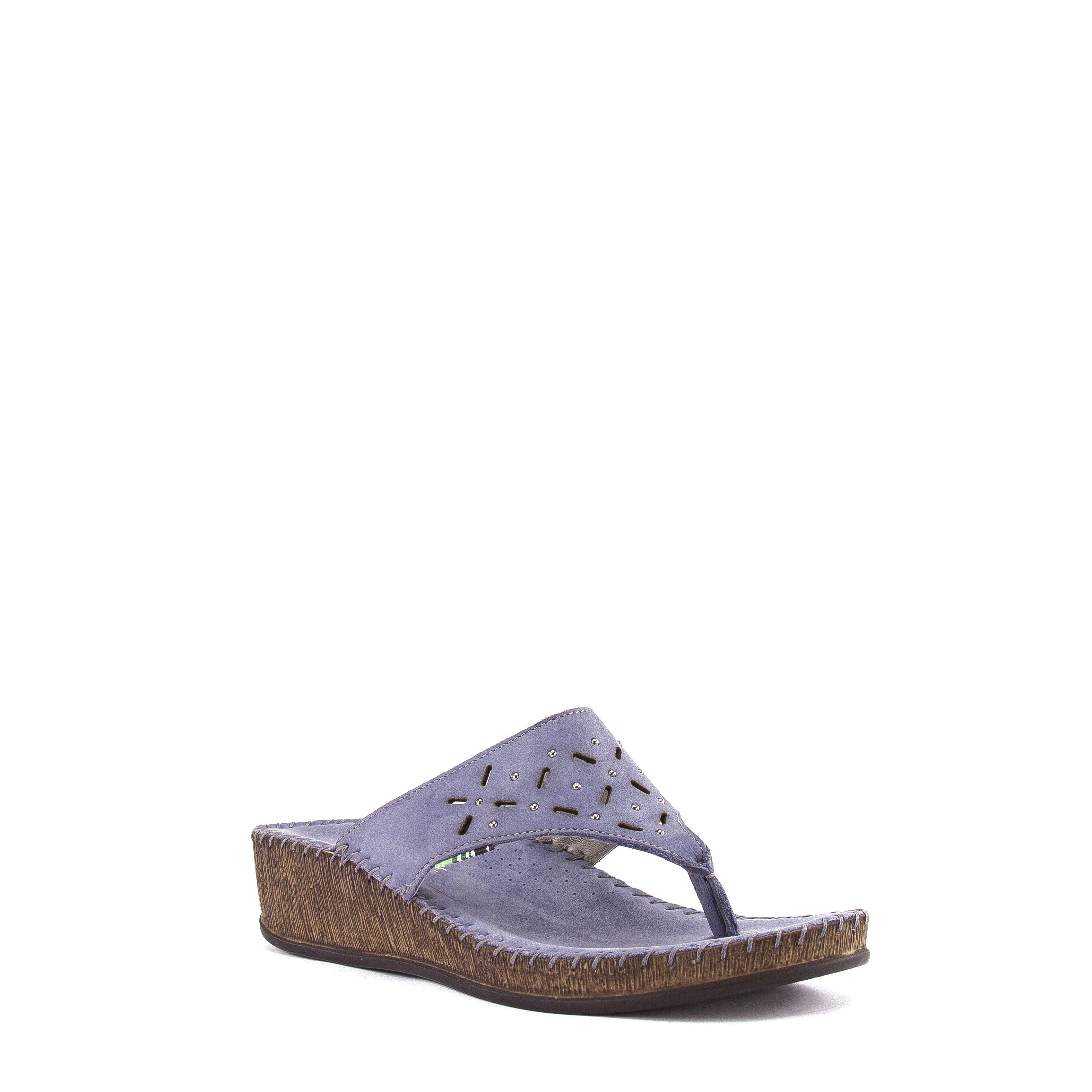 Sandalia Cuero Grand Azul Mujer-1