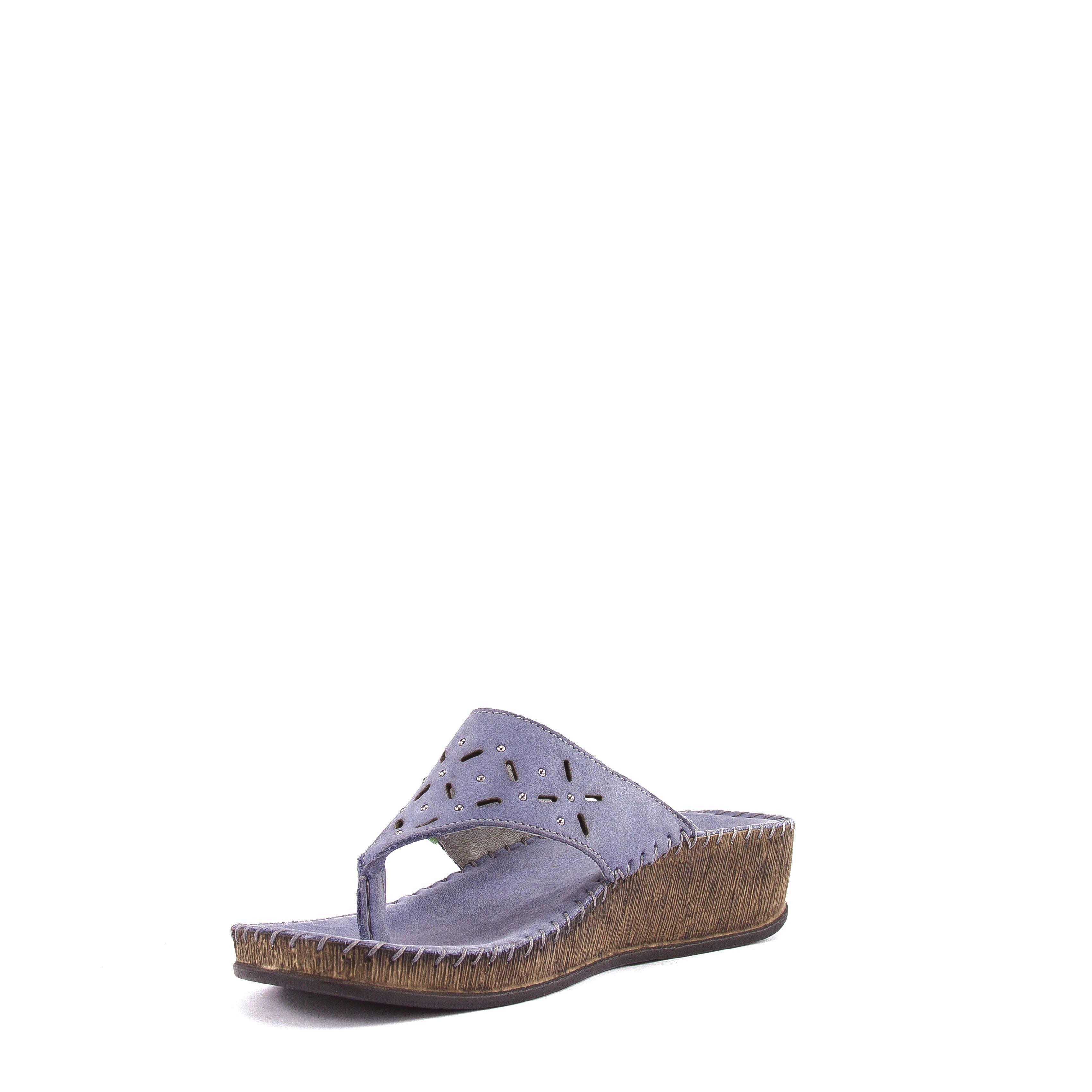 Sandalia Cuero Grand Azul Mujer-3