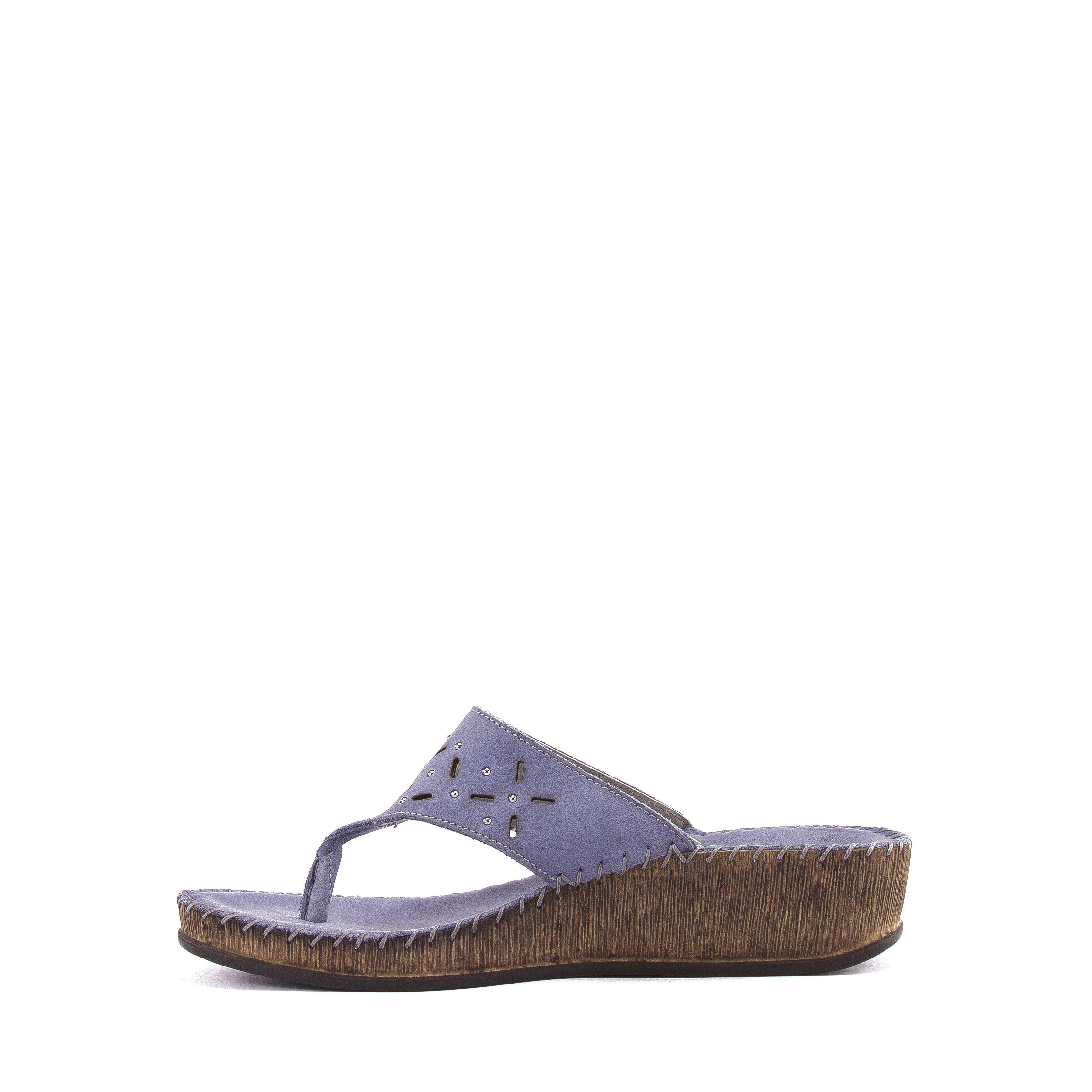 Sandalia Cuero Grand Azul Mujer-4