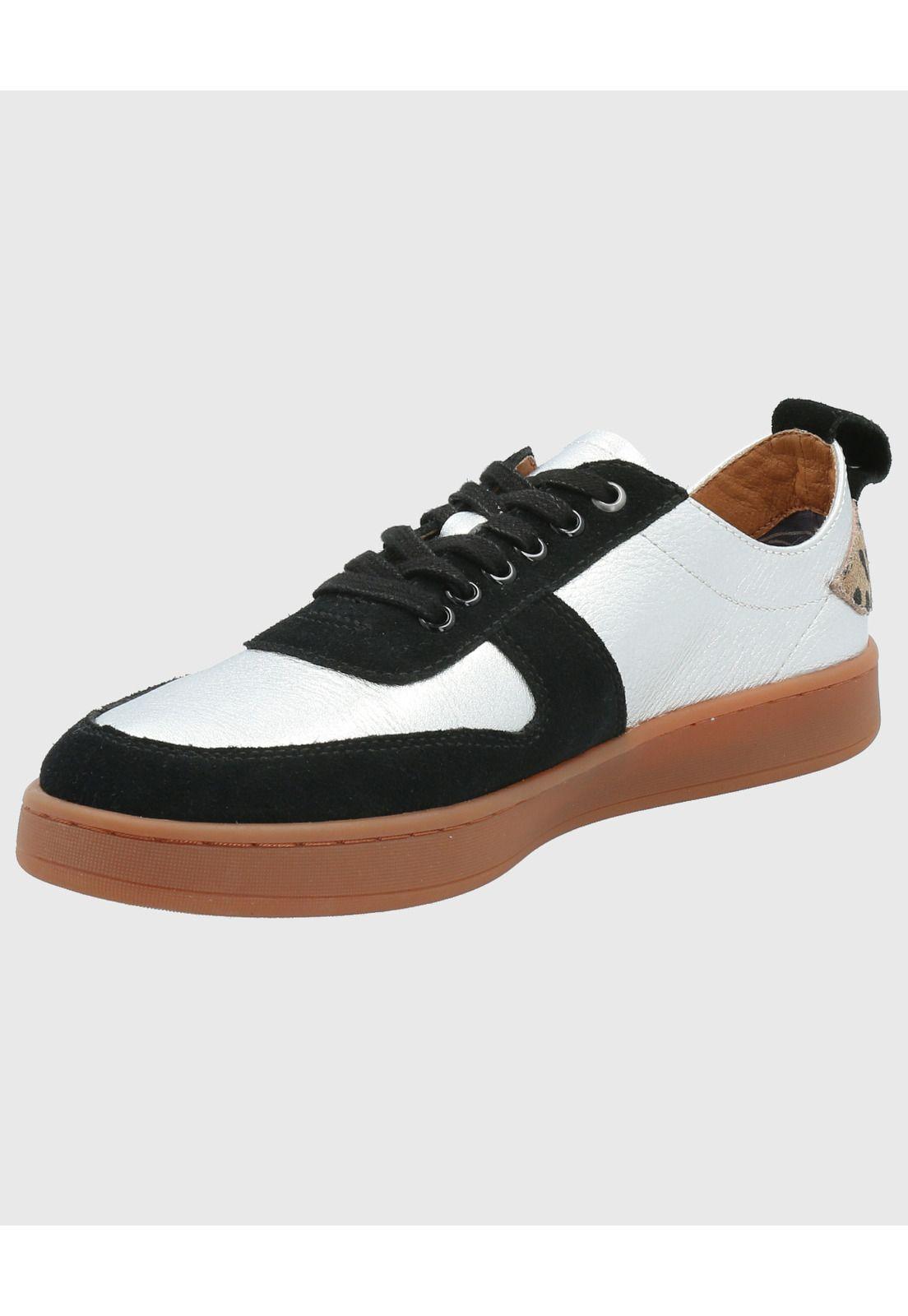 Zapatilla Cuero Mujer Lilem Metalizado-4