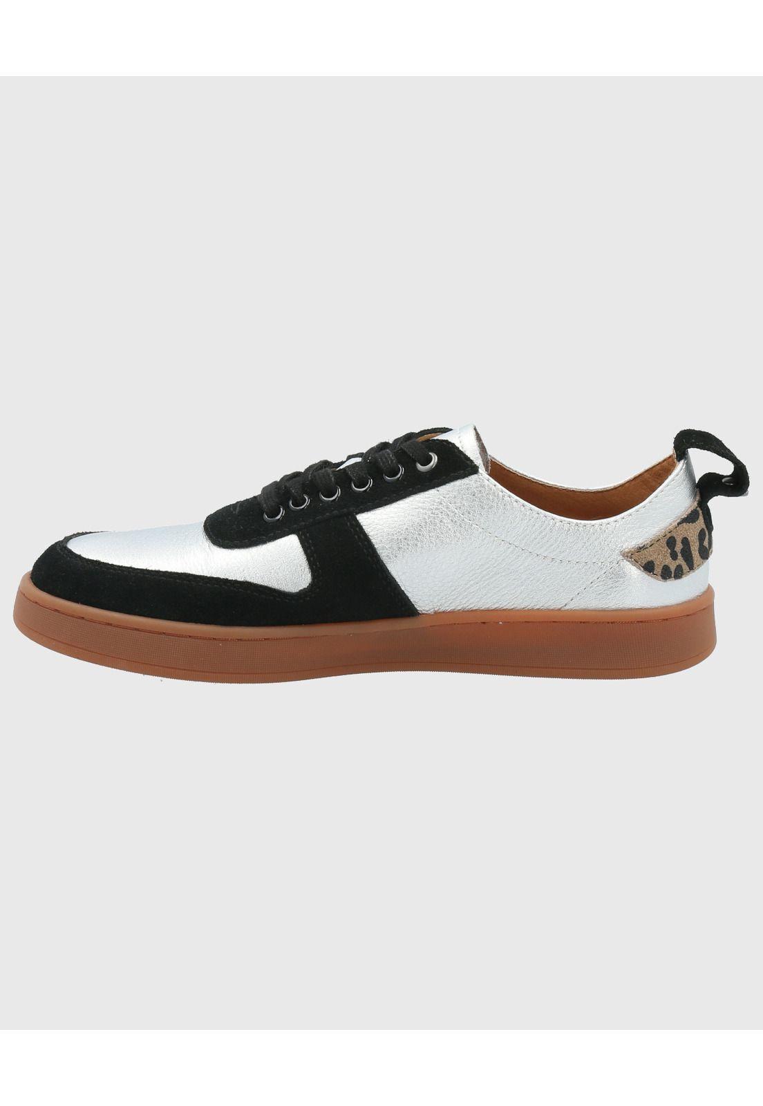 Zapatilla Cuero Mujer Lilem Metalizado-5