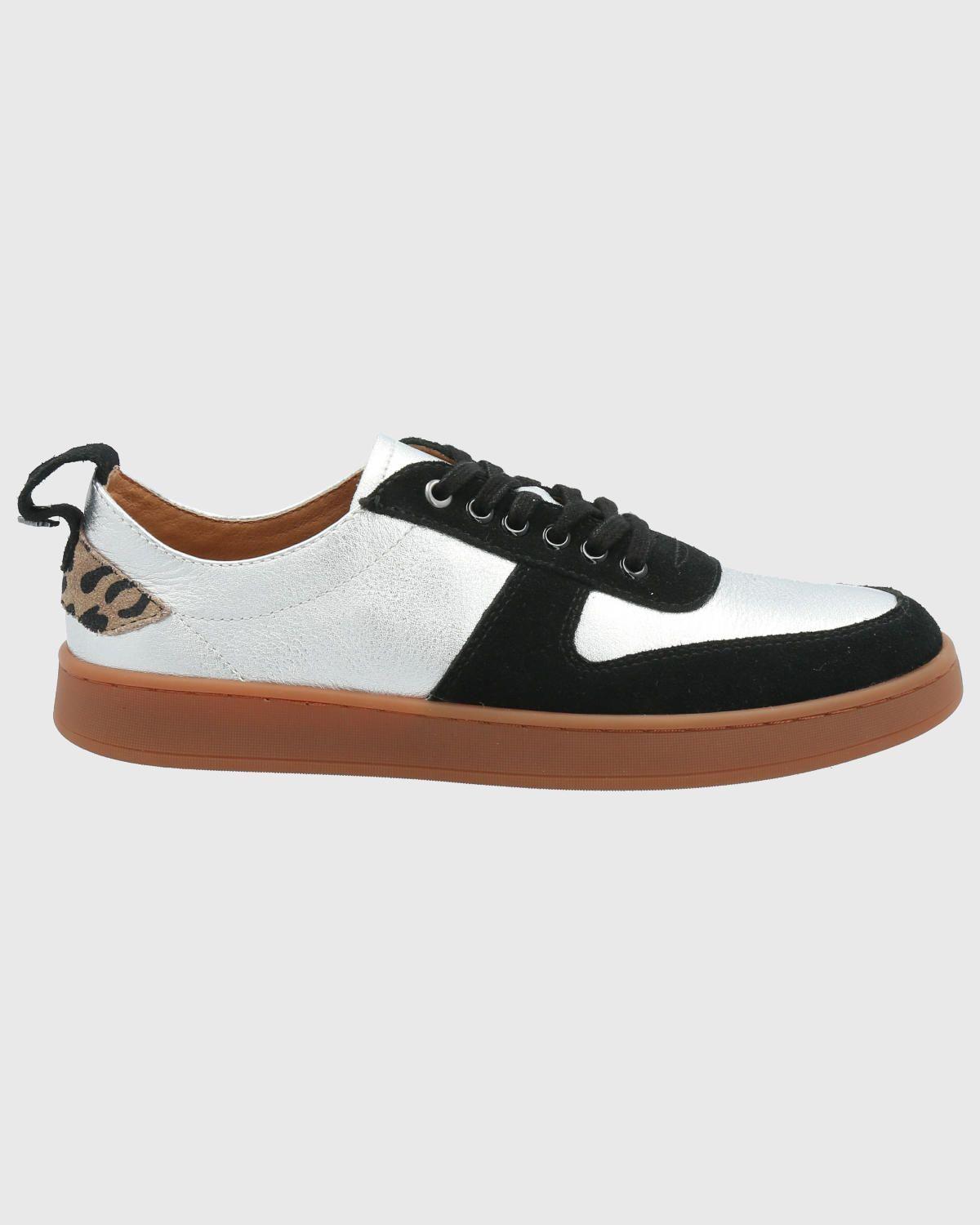 Zapatilla Cuero Mujer Lilem Metalizado-1