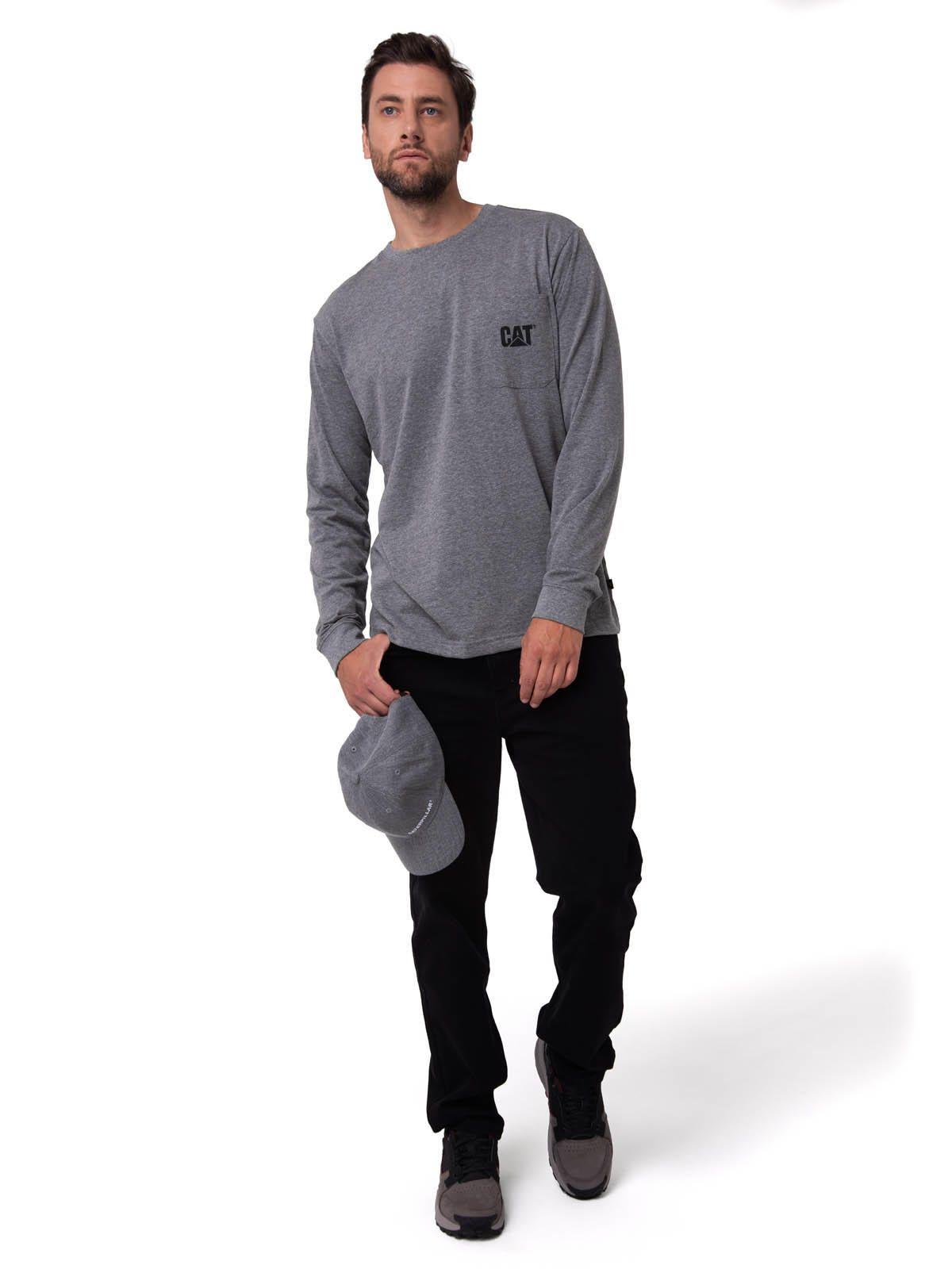 Polera Manga larga Hombre Tough Cut Pocket Gris-4