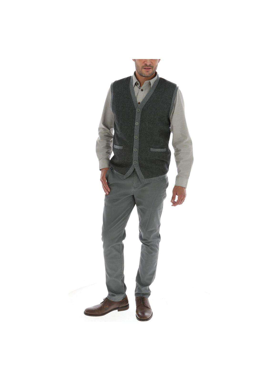 Chaleco Lana Spike Grafito Hombre-4