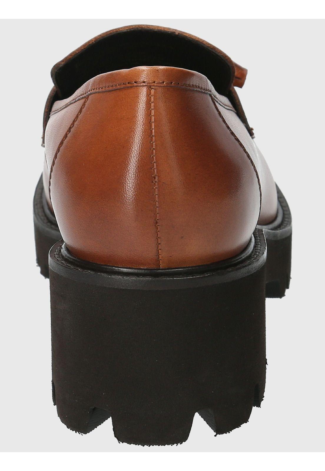 Mocasín Cuero Mujer Clov Café-6