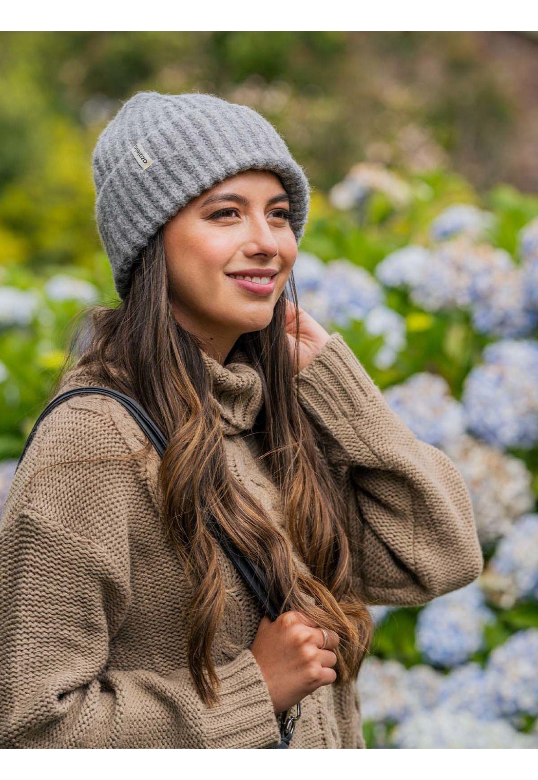 Gorros  Beanie Comfy Mujer Gris-1