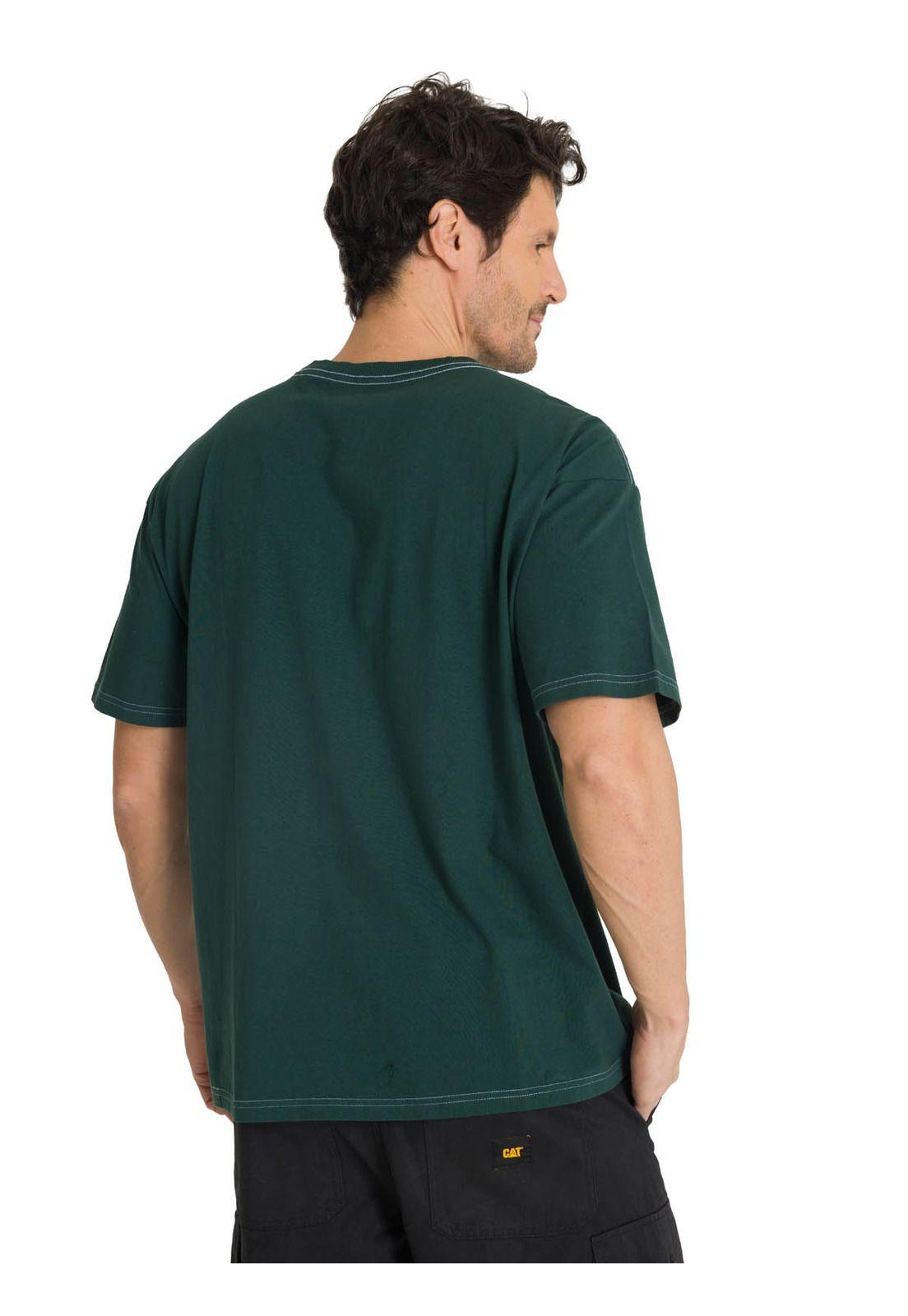 Polera Casual Hombre Heavyweight Relaxed Verde-3