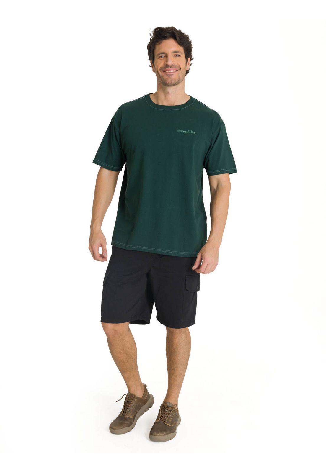 Polera Casual Hombre Heavyweight Relaxed Verde-5