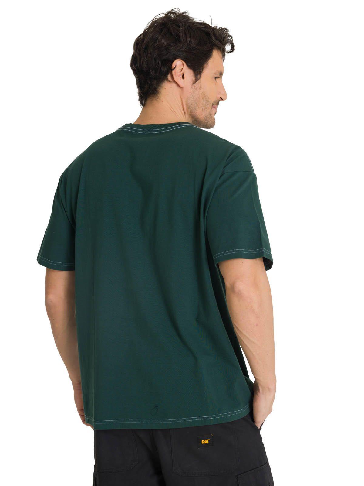 Polera Casual Hombre Heavyweight Relaxed Verde-3