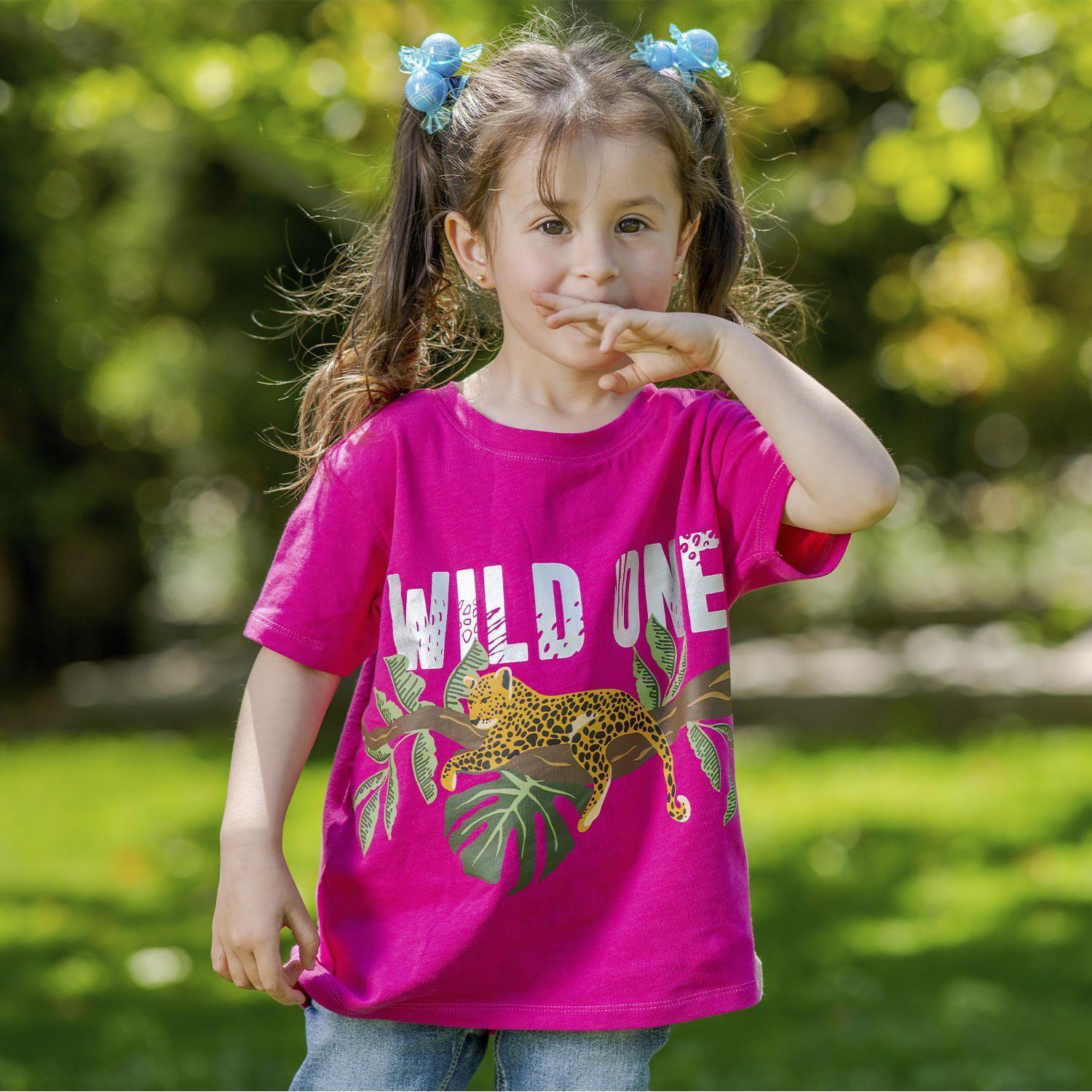 Polera M/C Niña Wild Fucsia-2