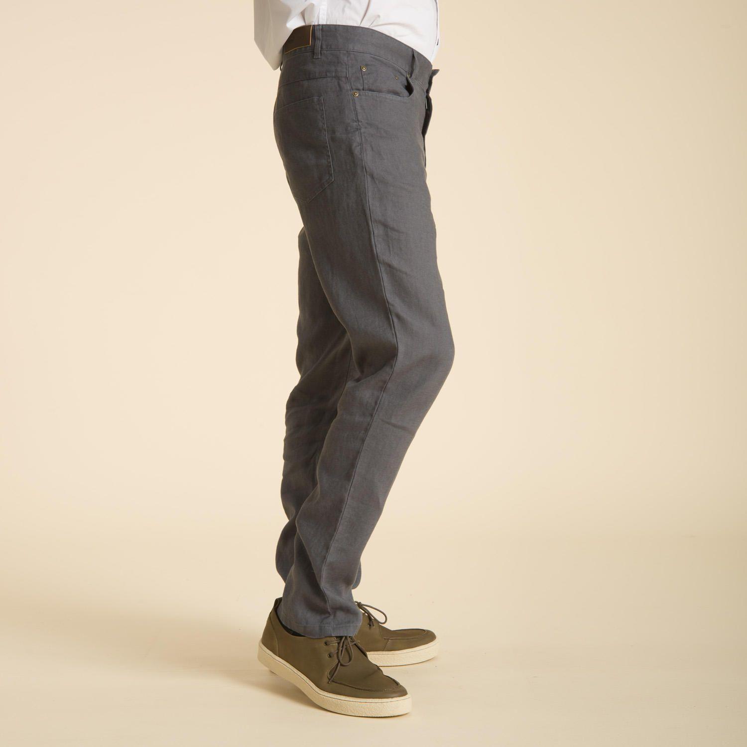 Pantalón Lino Grafito Rockford-1