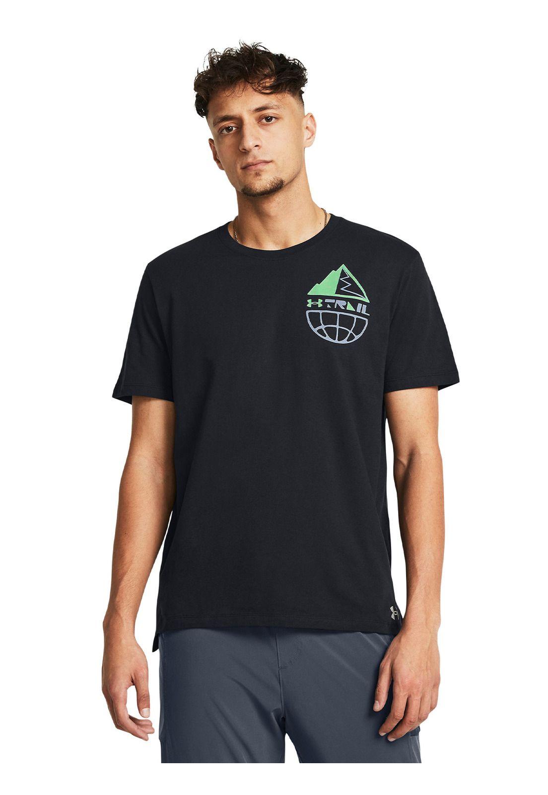 Polera Manga Cort Lnch Trail Hombre Negro-0