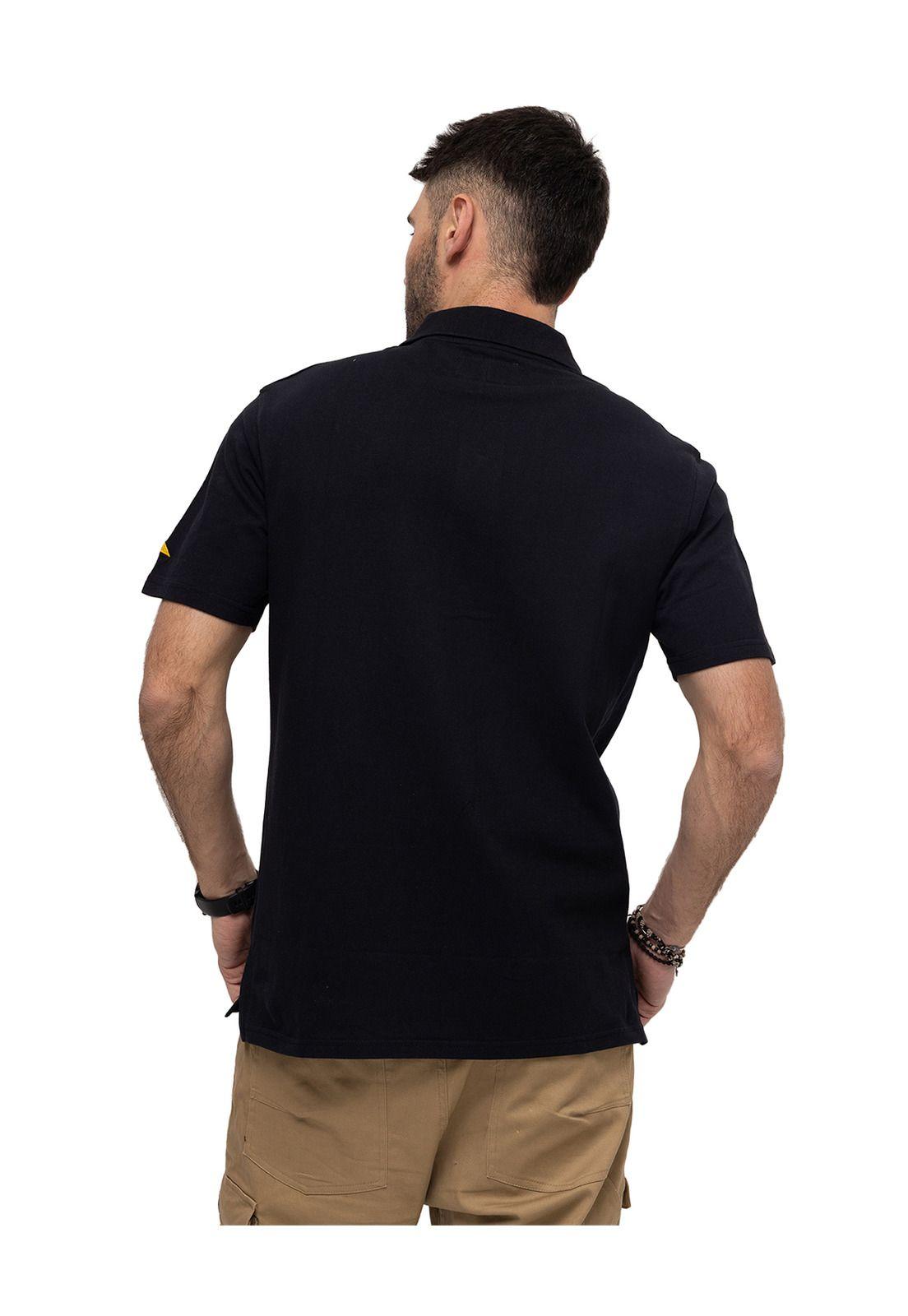 Polo Logo Pique Polo Negro Hombre-4