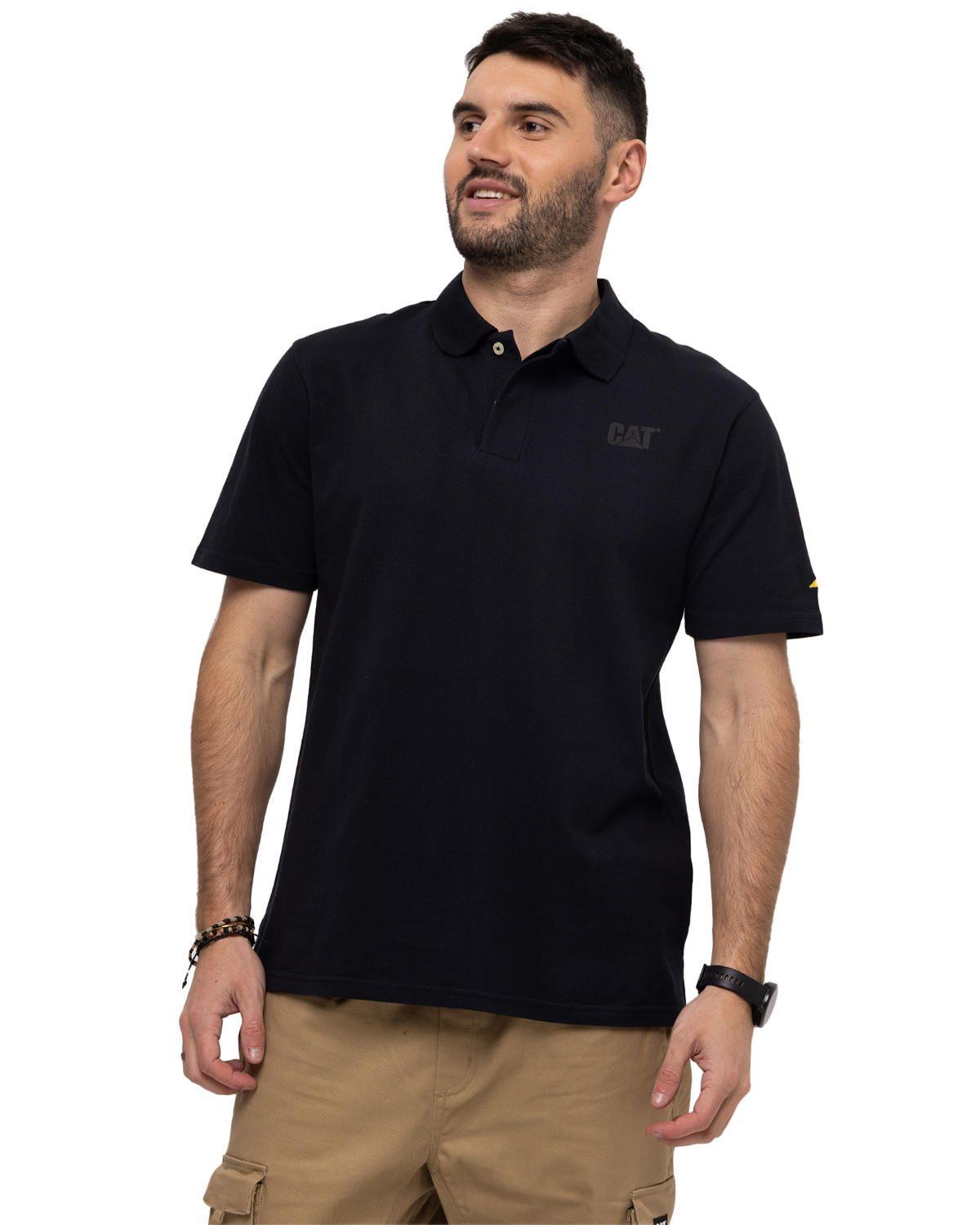 Polo Logo Pique Polo Negro Hombre-0