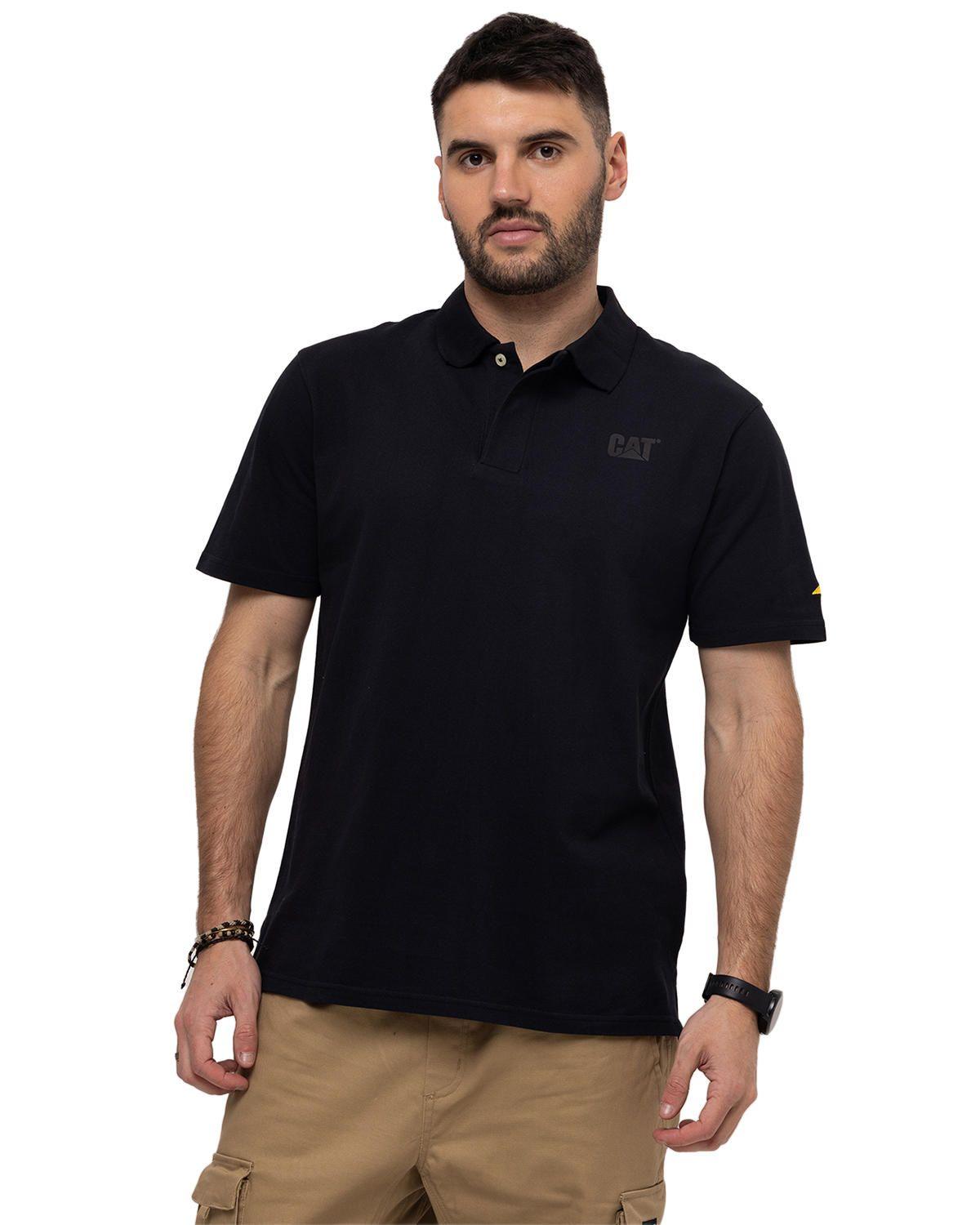 Polo Logo Pique Polo Negro Hombre-1