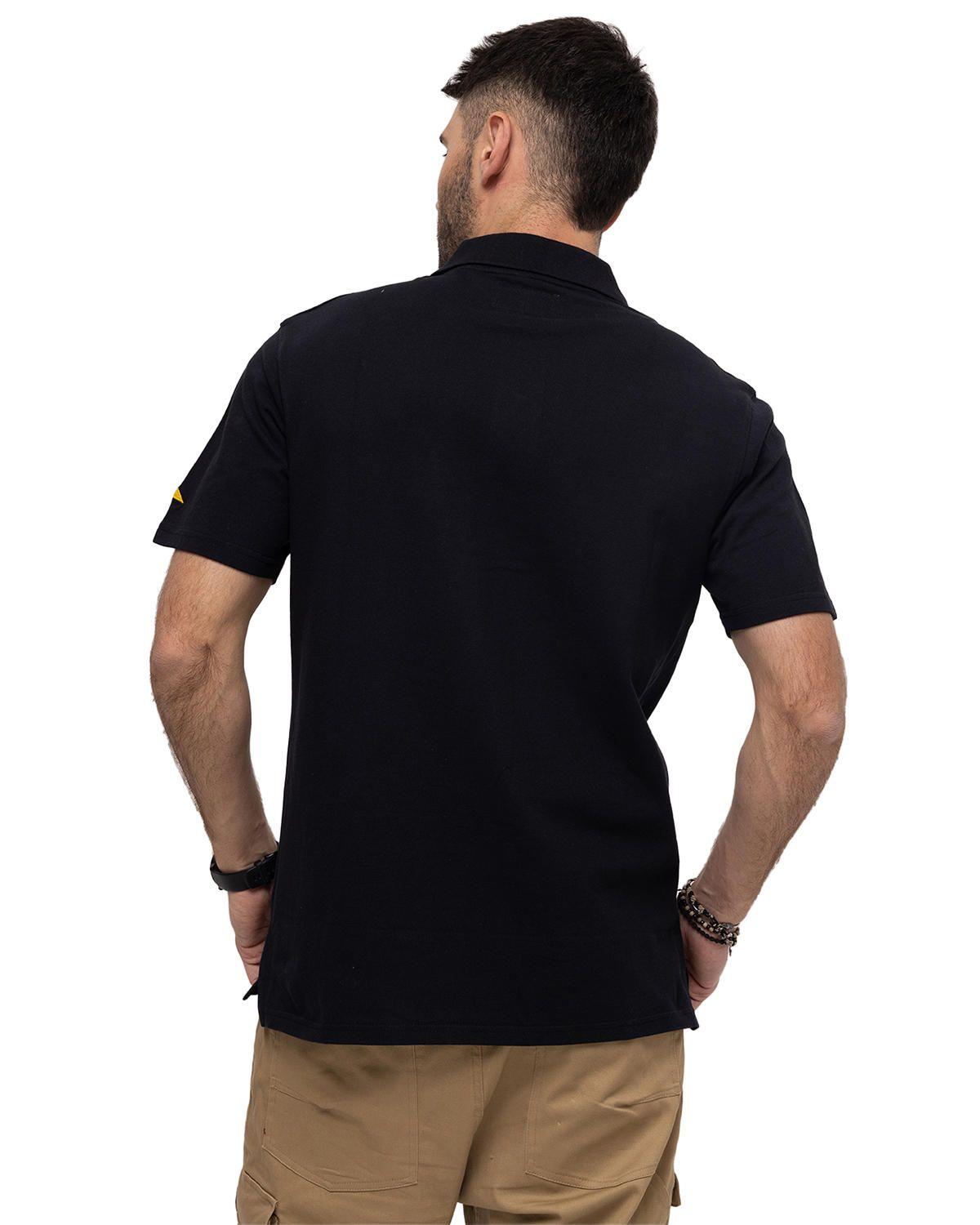 Polo Logo Pique Polo Negro Hombre-4