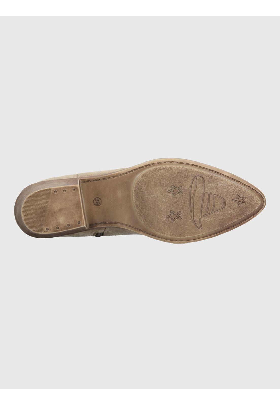 Bota Vaquera Mujer Cuero Andorra Beige-7
