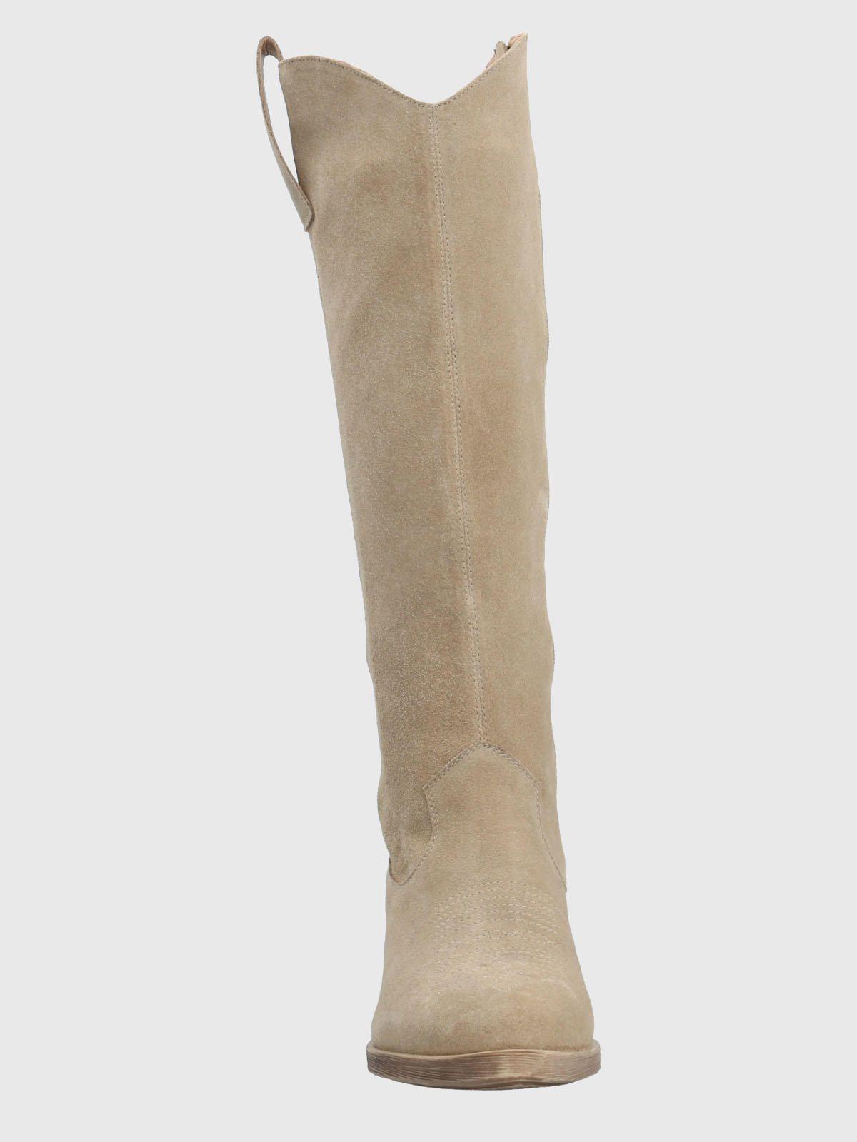 Bota Vaquera Mujer Cuero Andorra Beige-3