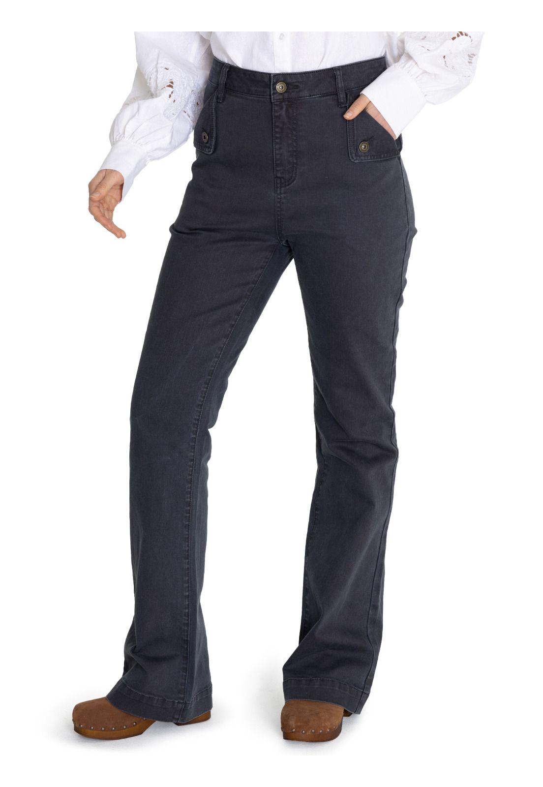 Jeans Algodón Orgánico Gris Oscuro Brick Mujer -5