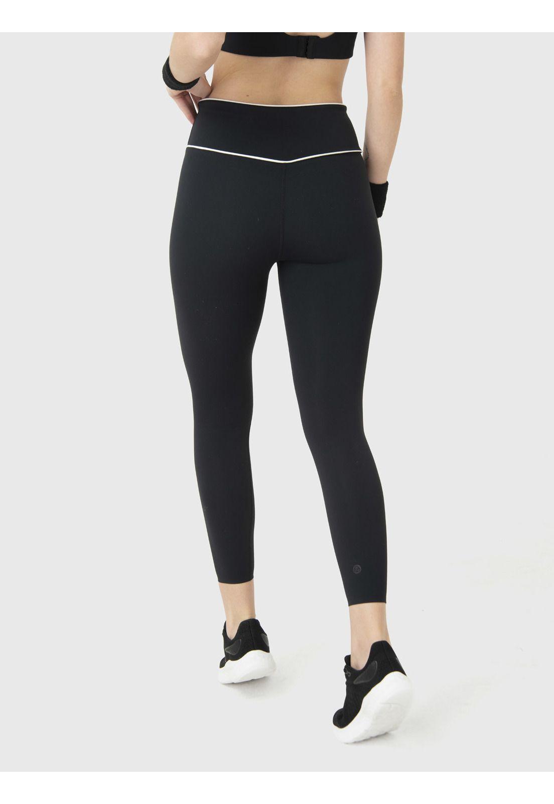 Calza Deportiva Mujer Piping Ankle Negro-3