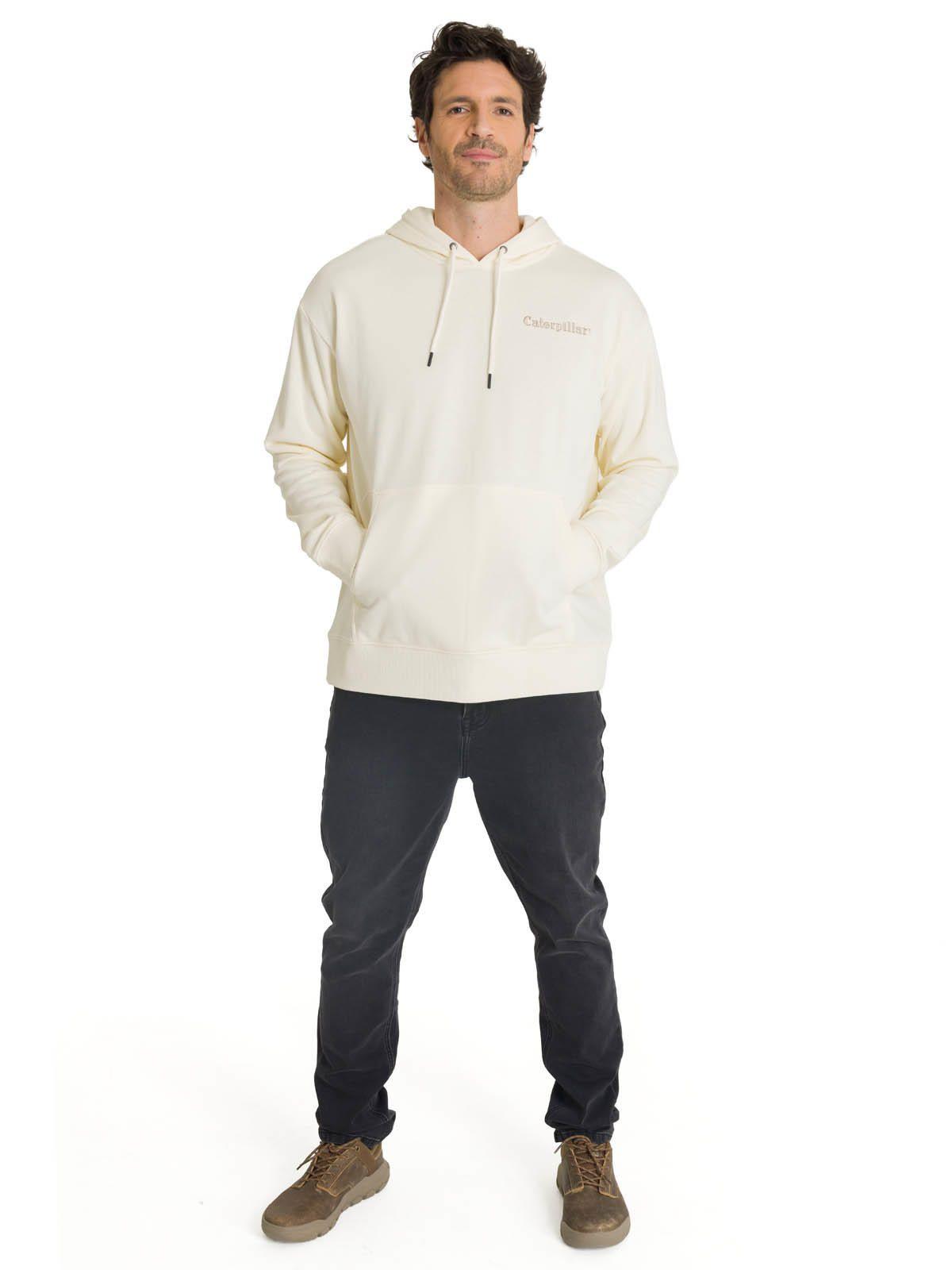 Polerón Con Gorro Hombre Relax French Terry Blanco-5