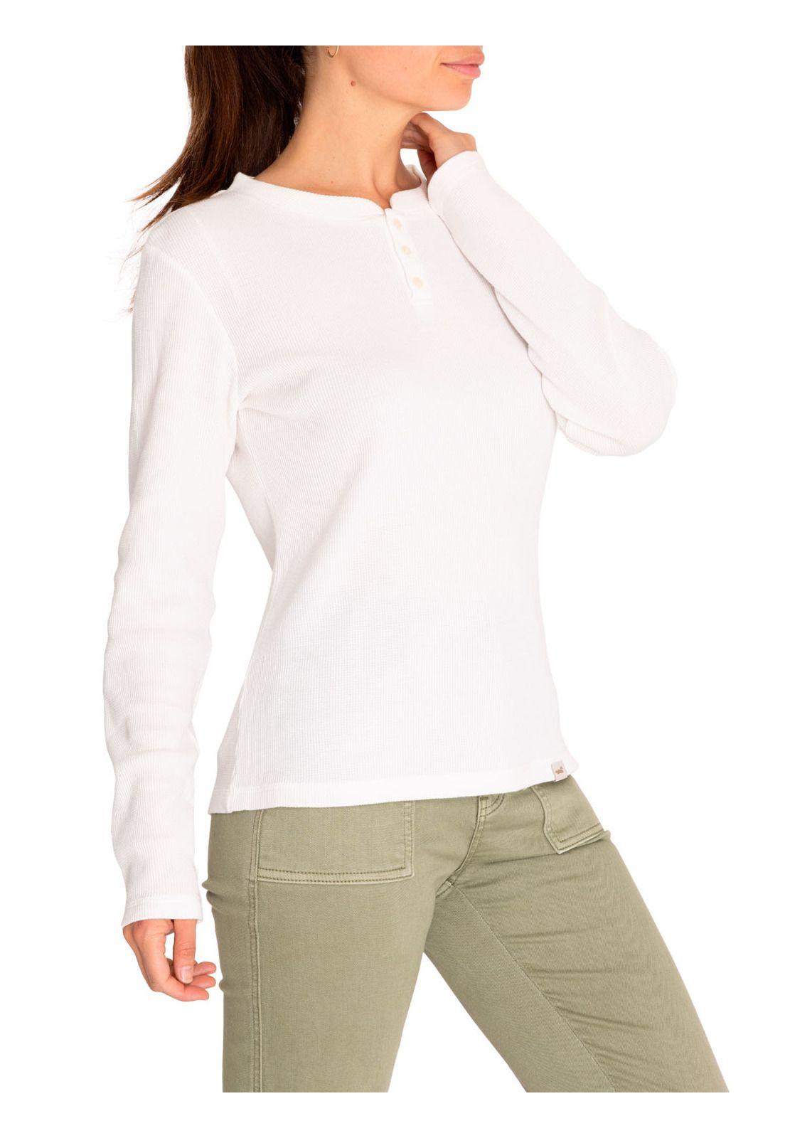 Polera Algodón Orgánico Mujer Waffle Beige-5