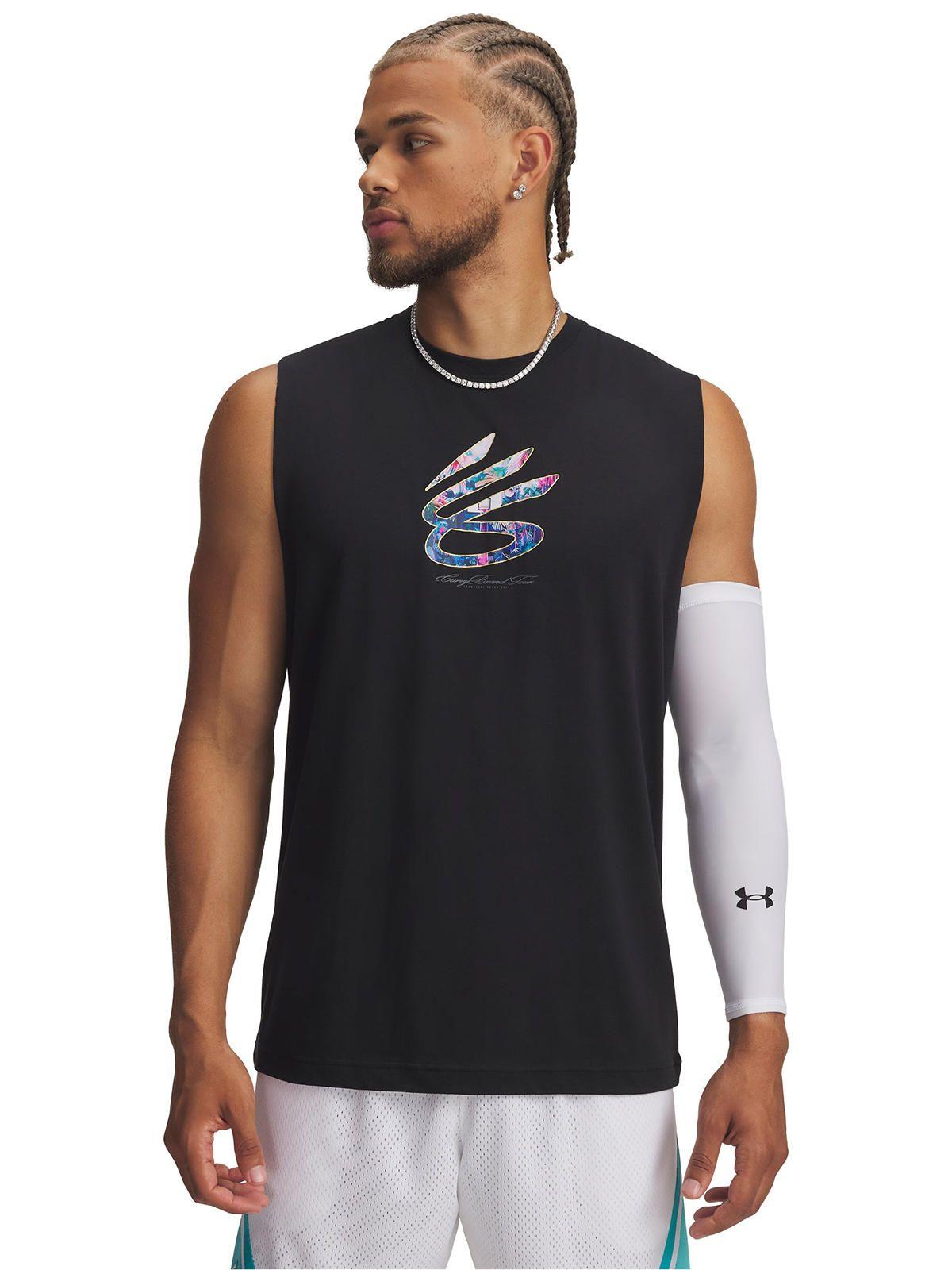 Polera sin manga Basketball  Hombre Curry tour Negro -0