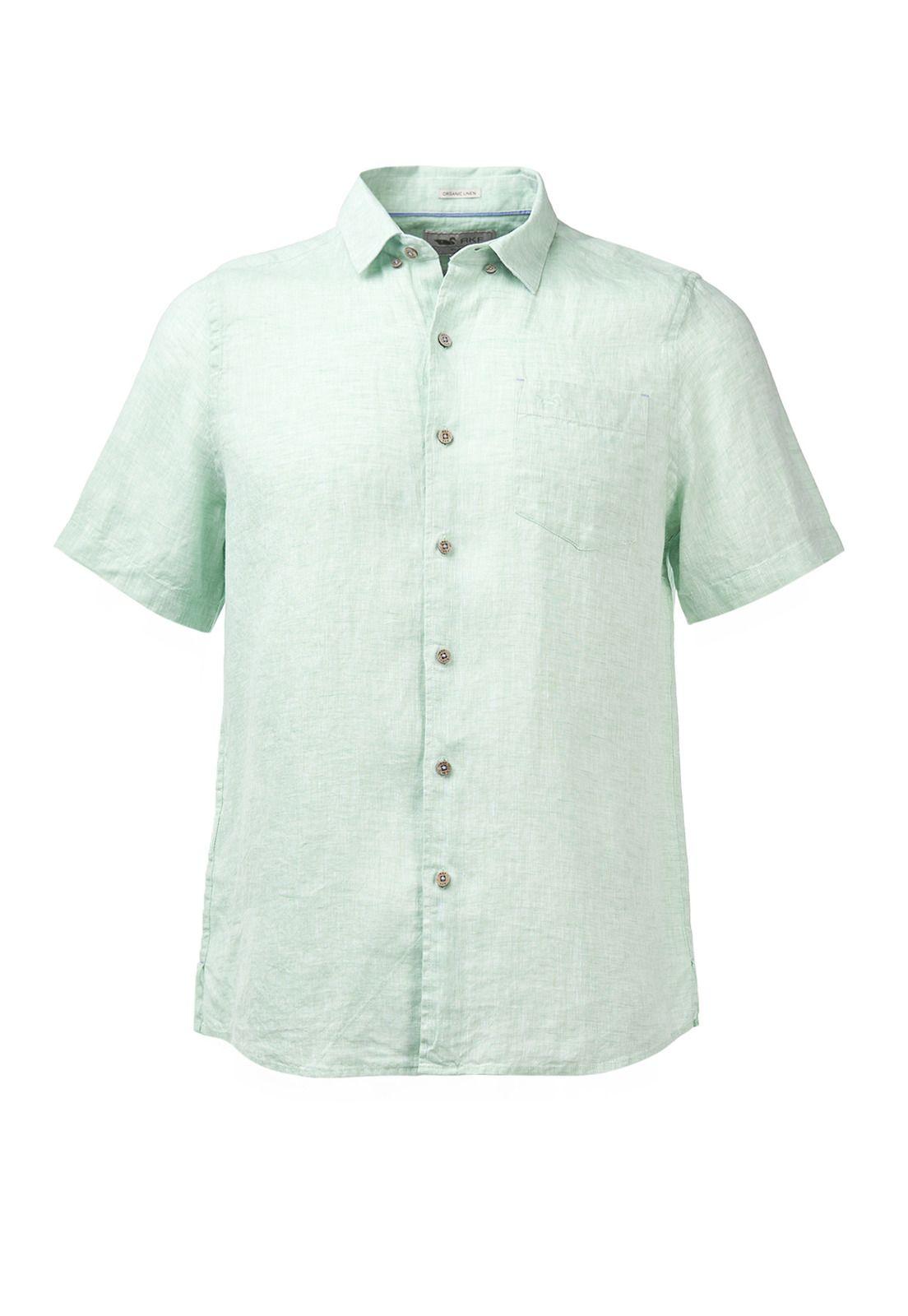 Camisa Lino Orgánico Linenshort Verde Hombre-0