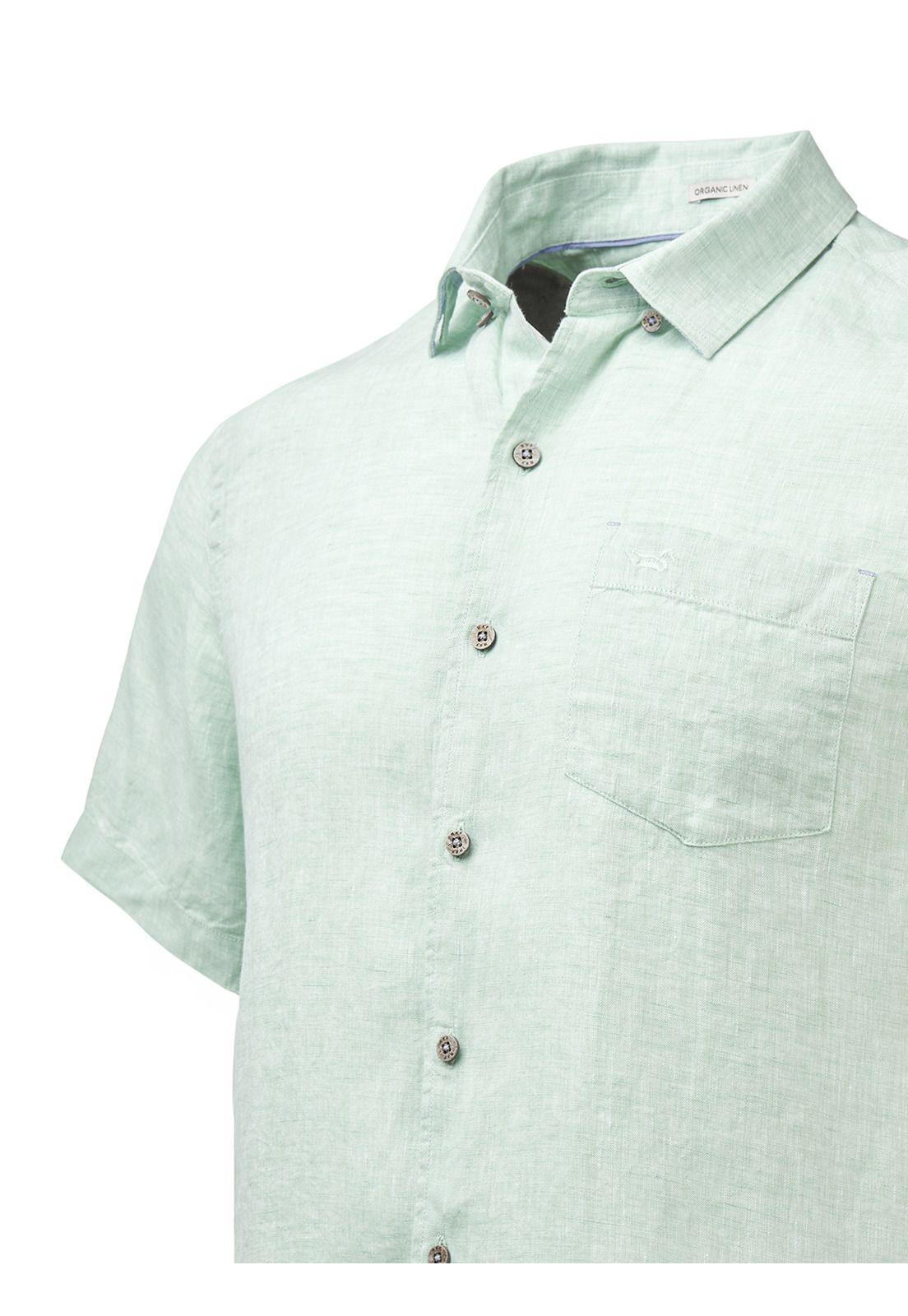 Camisa Lino Orgánico Linenshort Verde Hombre-3