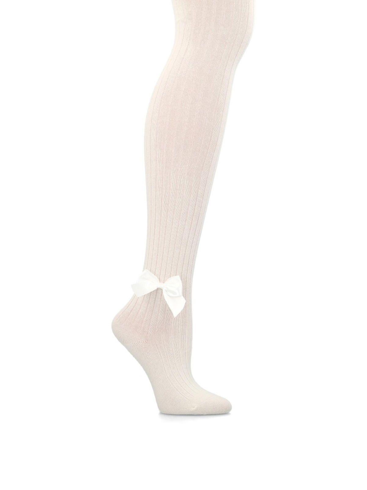 Calcetín Algodón Niña Panty Bow Crema-2