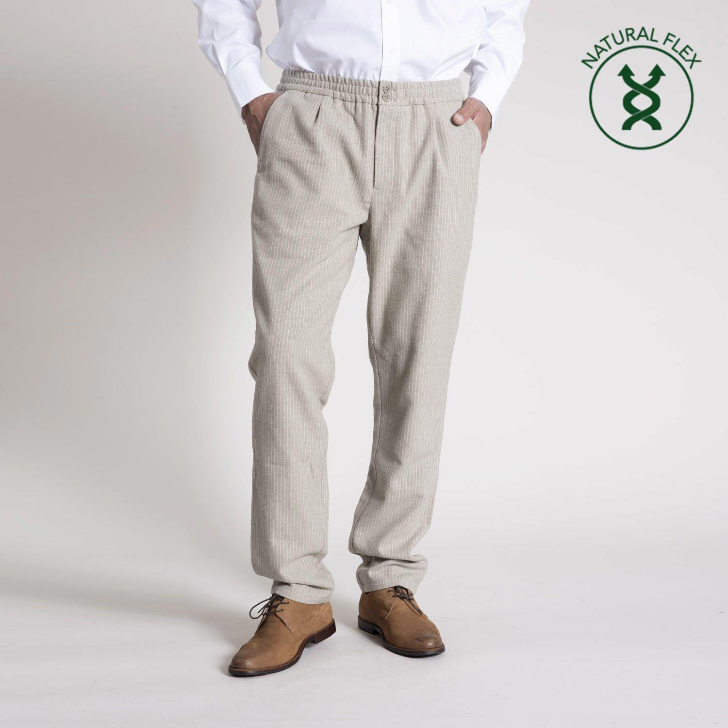 Pantalon Masculino Murano Polyester Beige-0