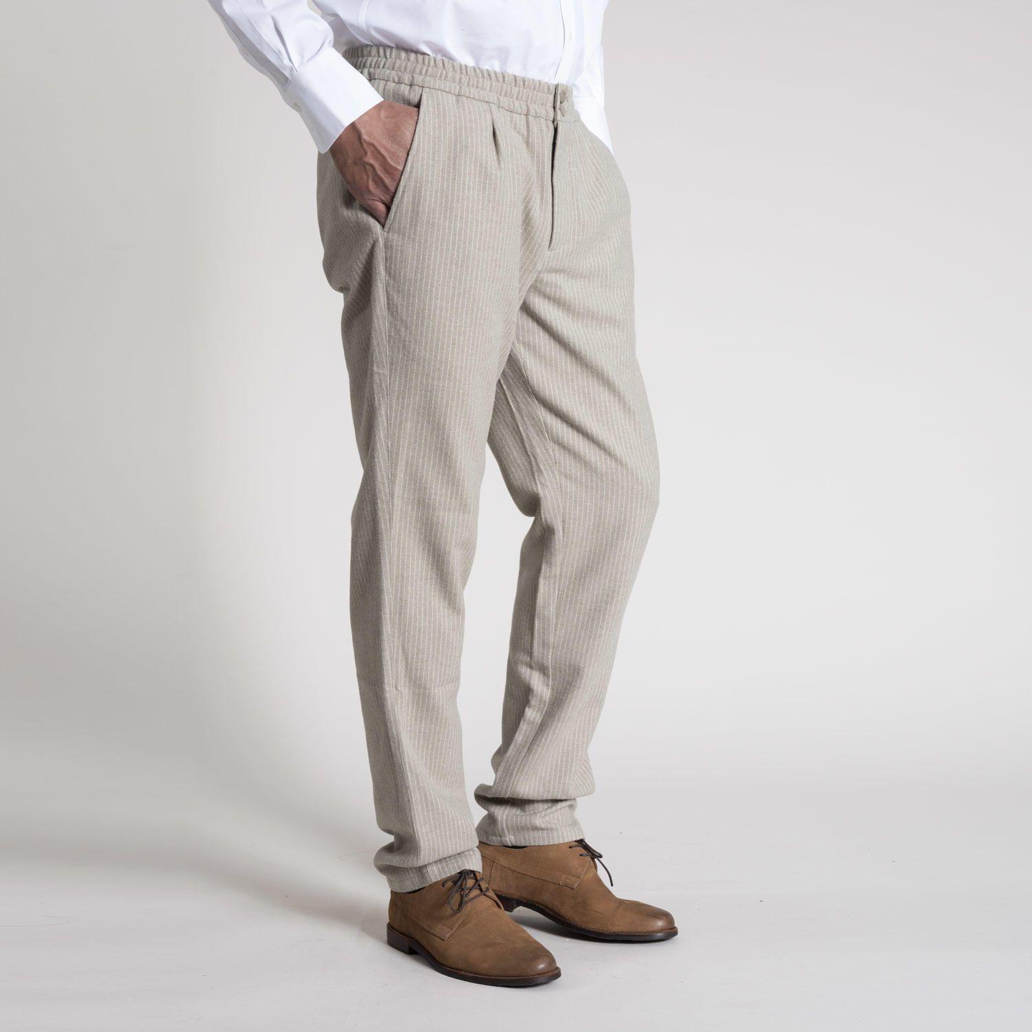 Pantalon Masculino Murano Polyester Beige-1
